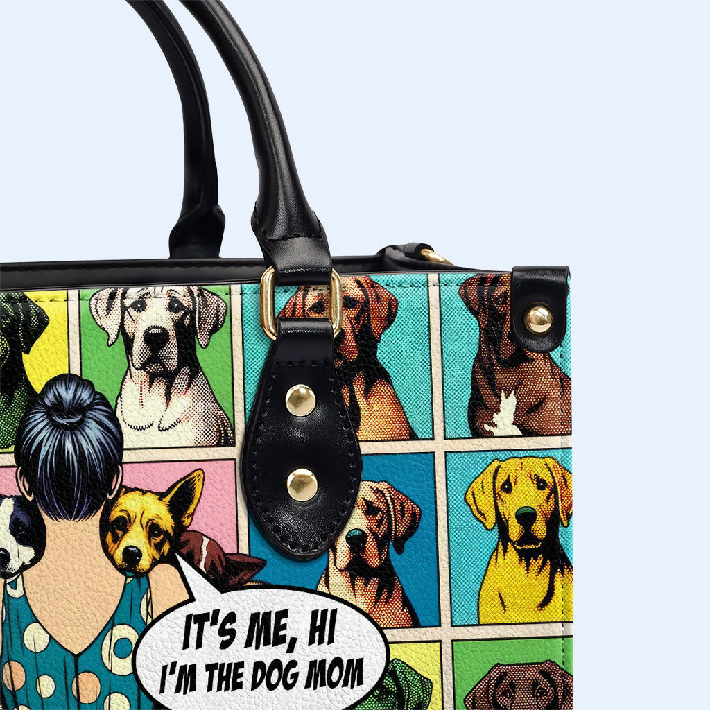 C'est moi, salut, je suis la maman du chien - Sac à main en cuir personnalisé - MM32