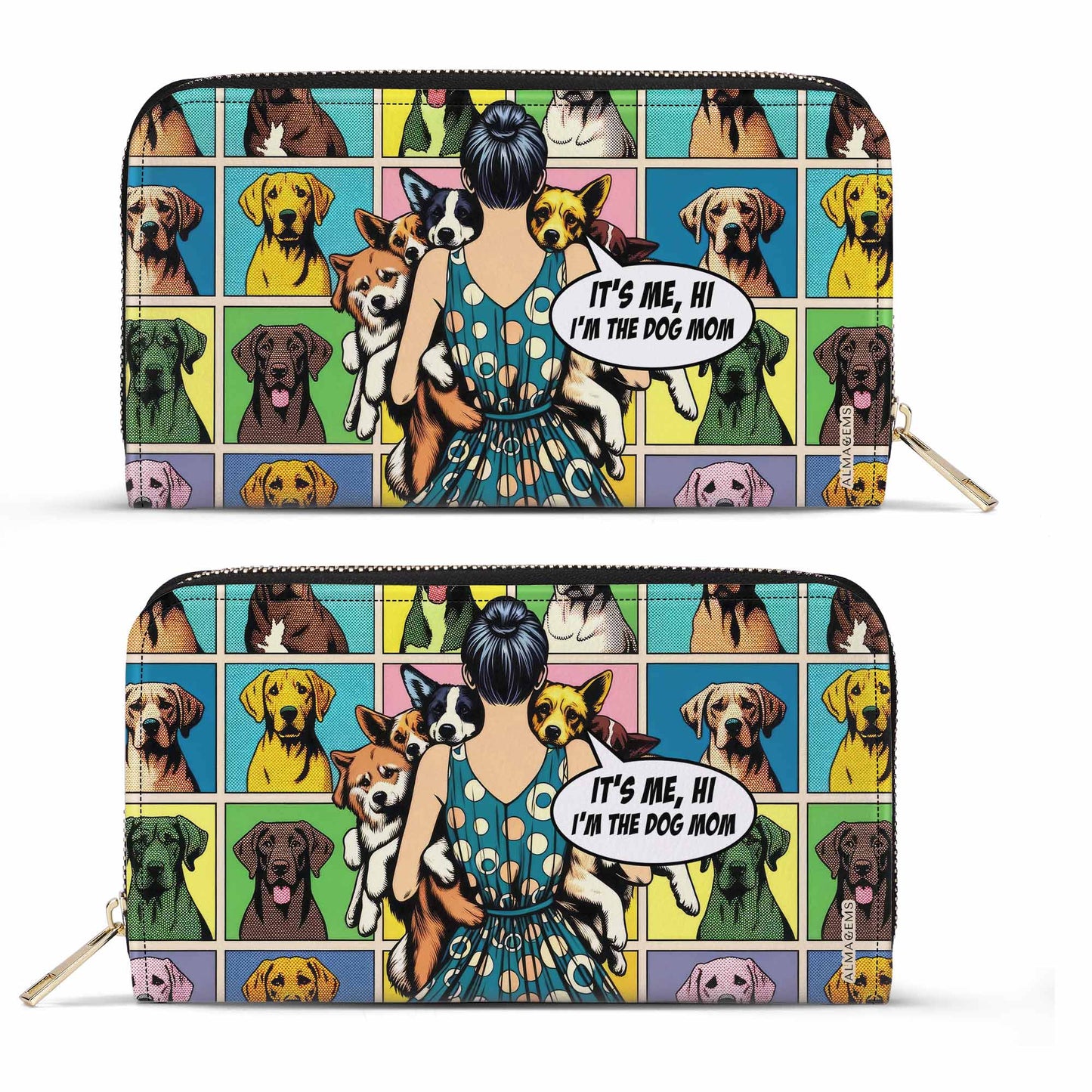 Dog Mom - Portefeuille en cuir pour femme, idéal pour les amoureux des chiens - MM32WL