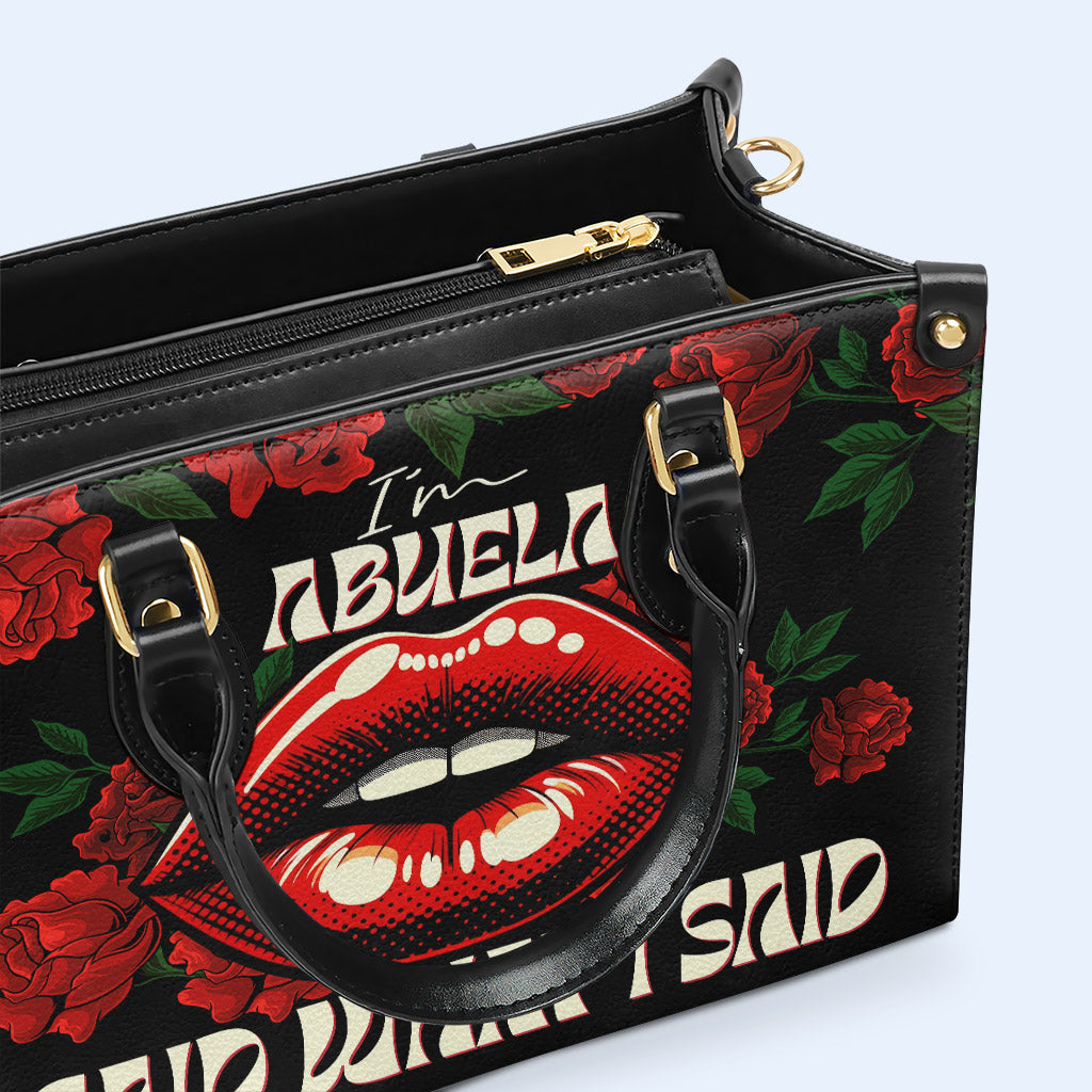 J'ai dit ce que j'ai dit - Abuela - Sac à main en cuir personnalisé - MM34