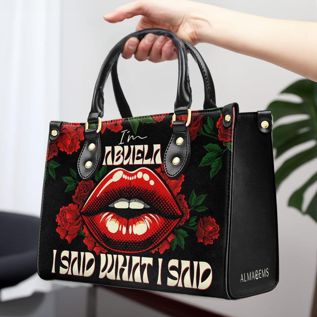 J'ai dit ce que j'ai dit - Abuela - Sac à main en cuir personnalisé - MM34