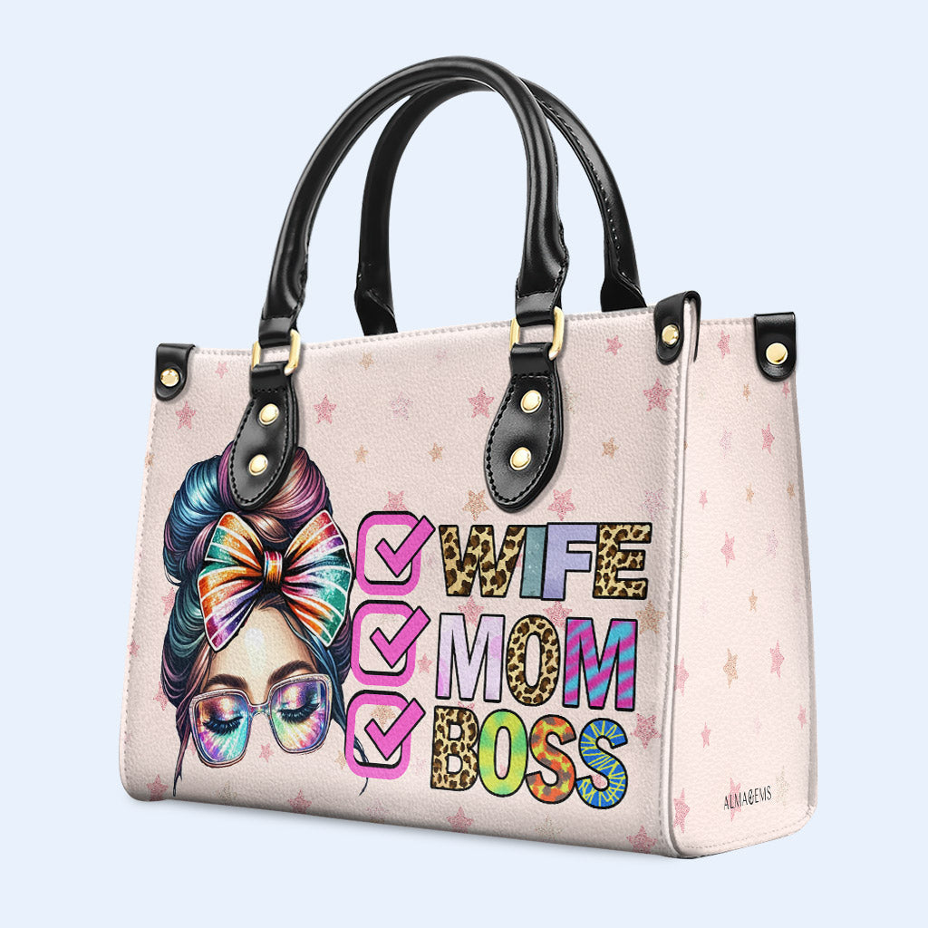 Sac à main en cuir personnalisé pour femme, maman et patronne - MM41