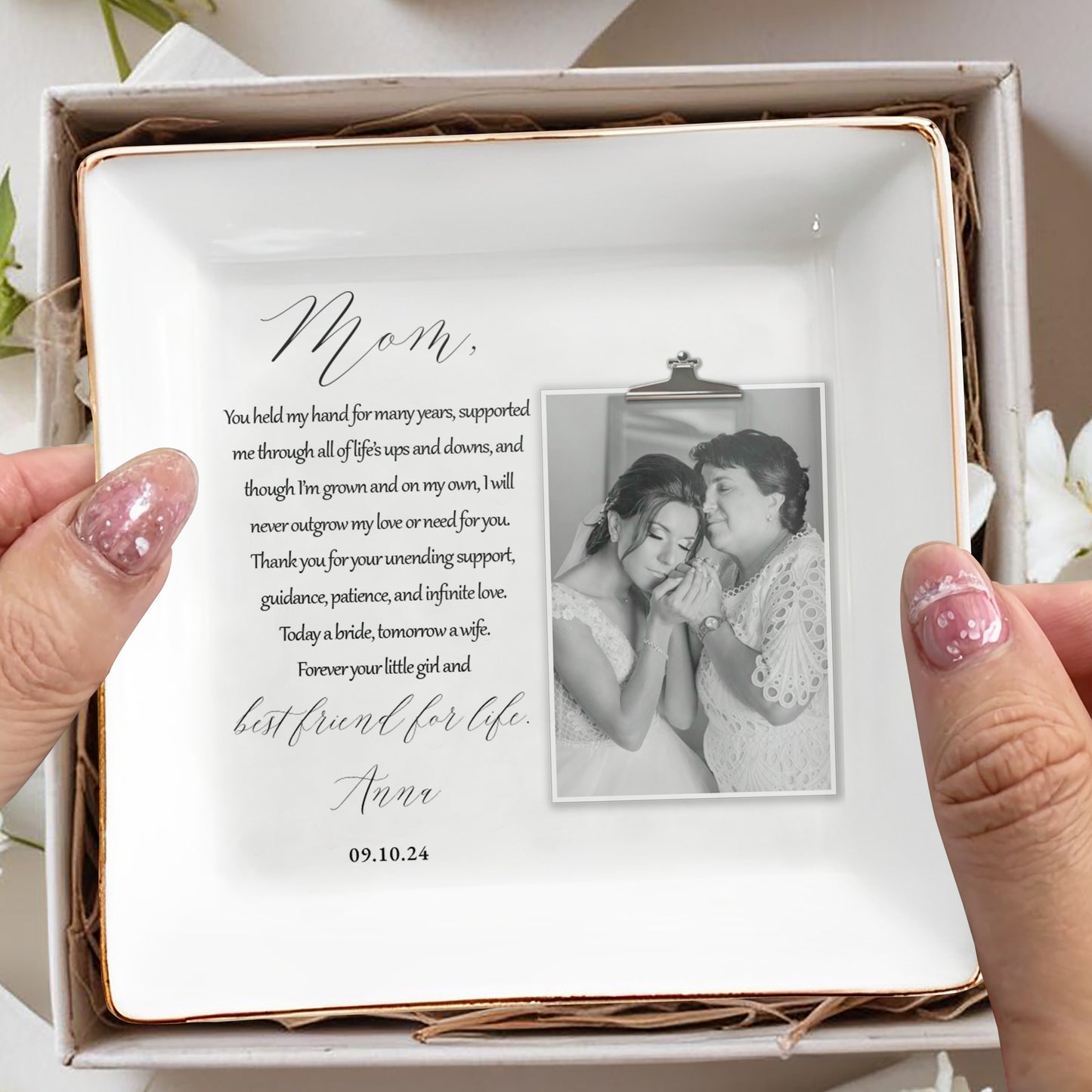 Porte-bijoux personnalisé « Forever Your Daughter and Friend » - MOM001_SCRD