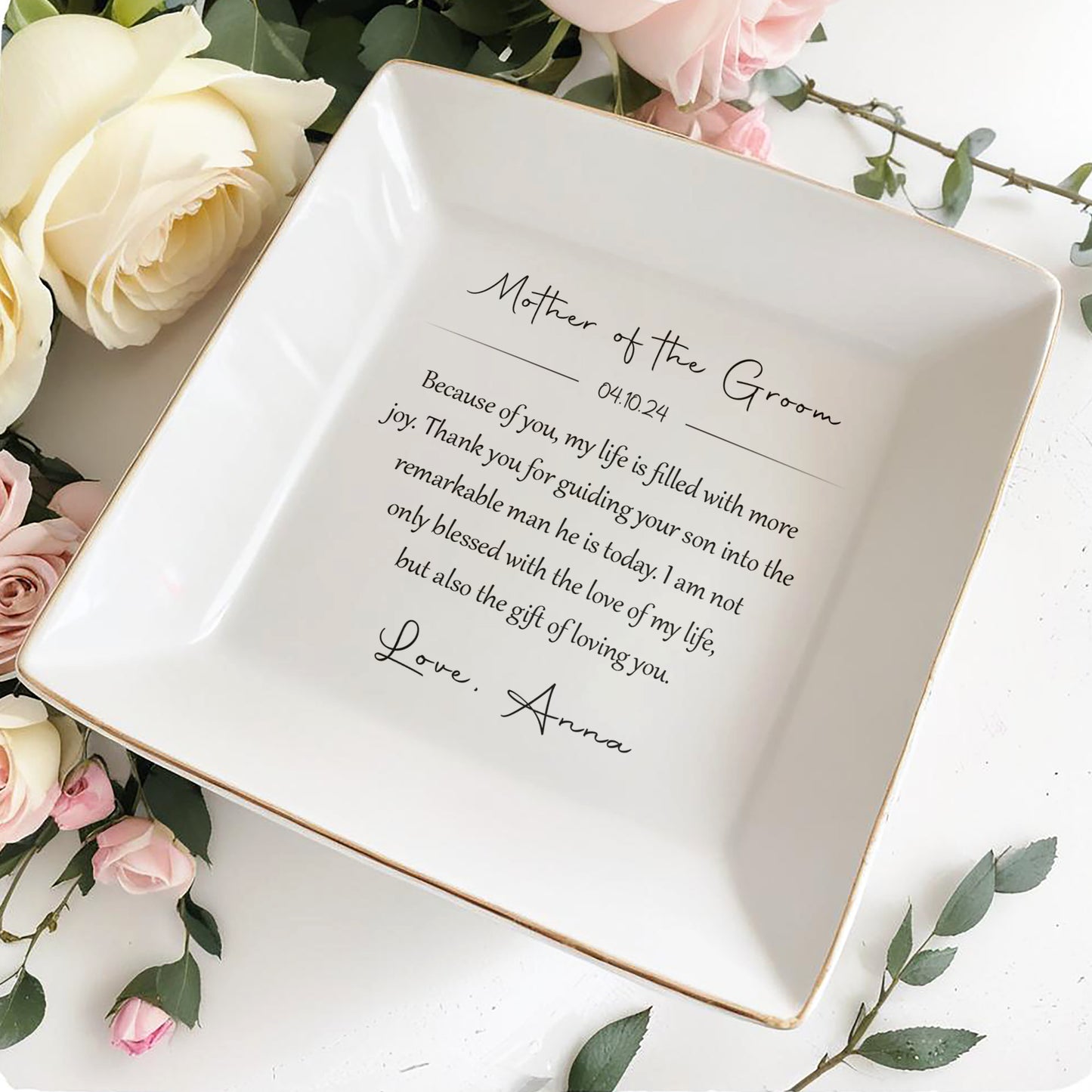 Porte-bijoux personnalisé « Cadeau de l'amour pour maman » - MOM003_SCRD