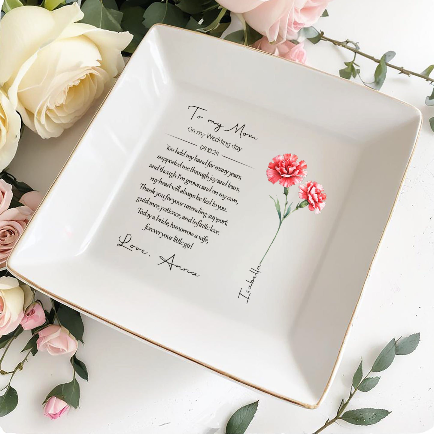 À ma mère, le jour de mon mariage, porte-bijoux « Amour infini » - Porte-bijoux personnalisé - MOM004_SCRD
