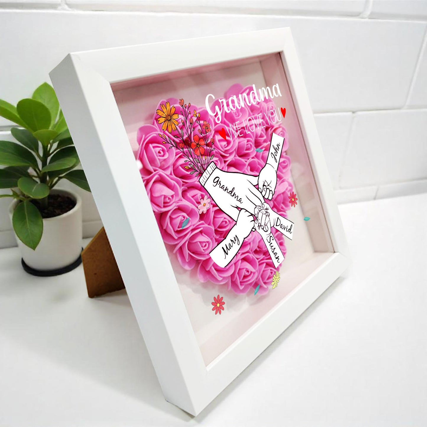 Grandma, We Love You, Flowers and Hands