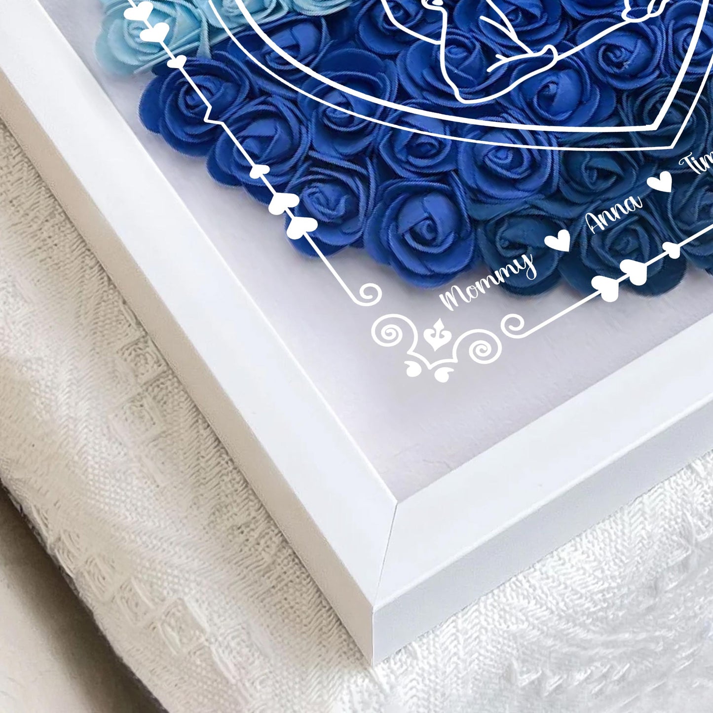 You Are The Piece That Holds Us Together, Heart and Bears - Personalized Flower Shadow Box - MOM012_HESHA
