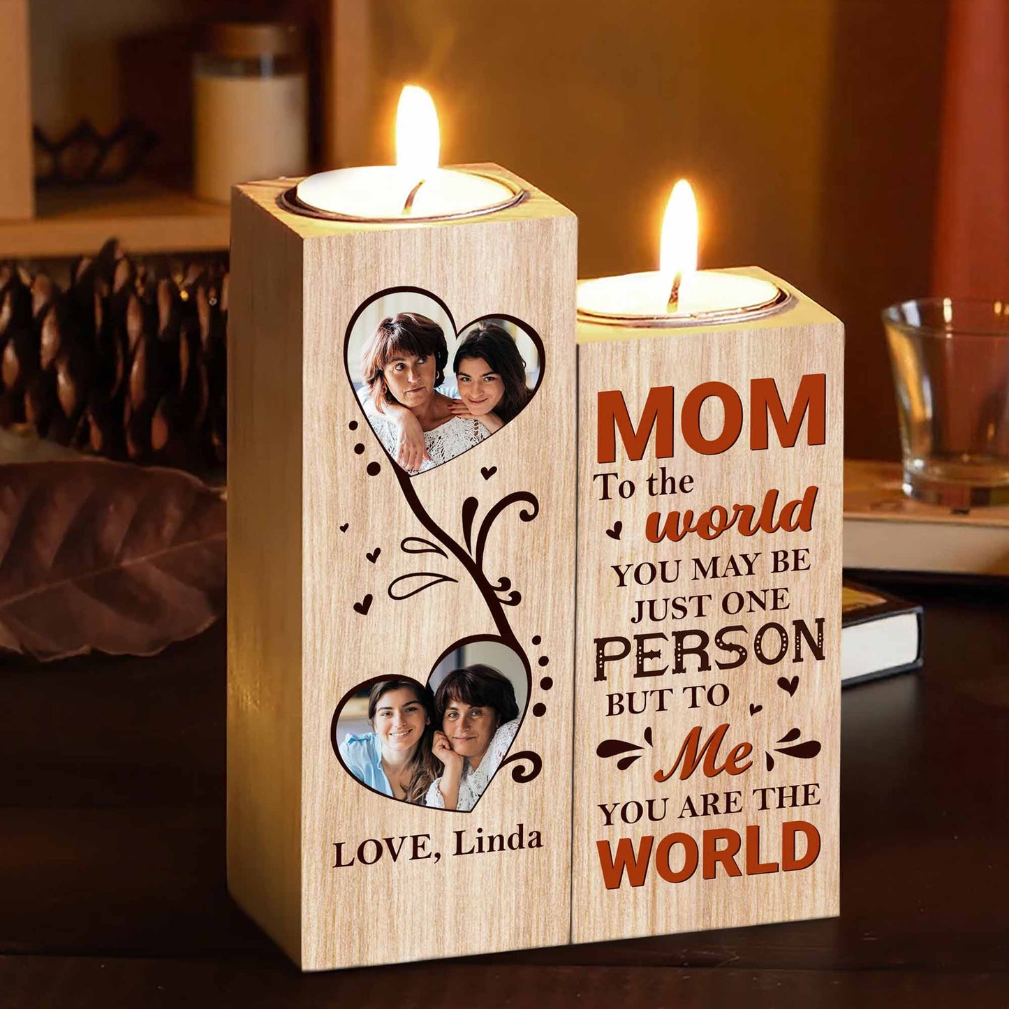 Mom To The World, Hearts And Floral Design
