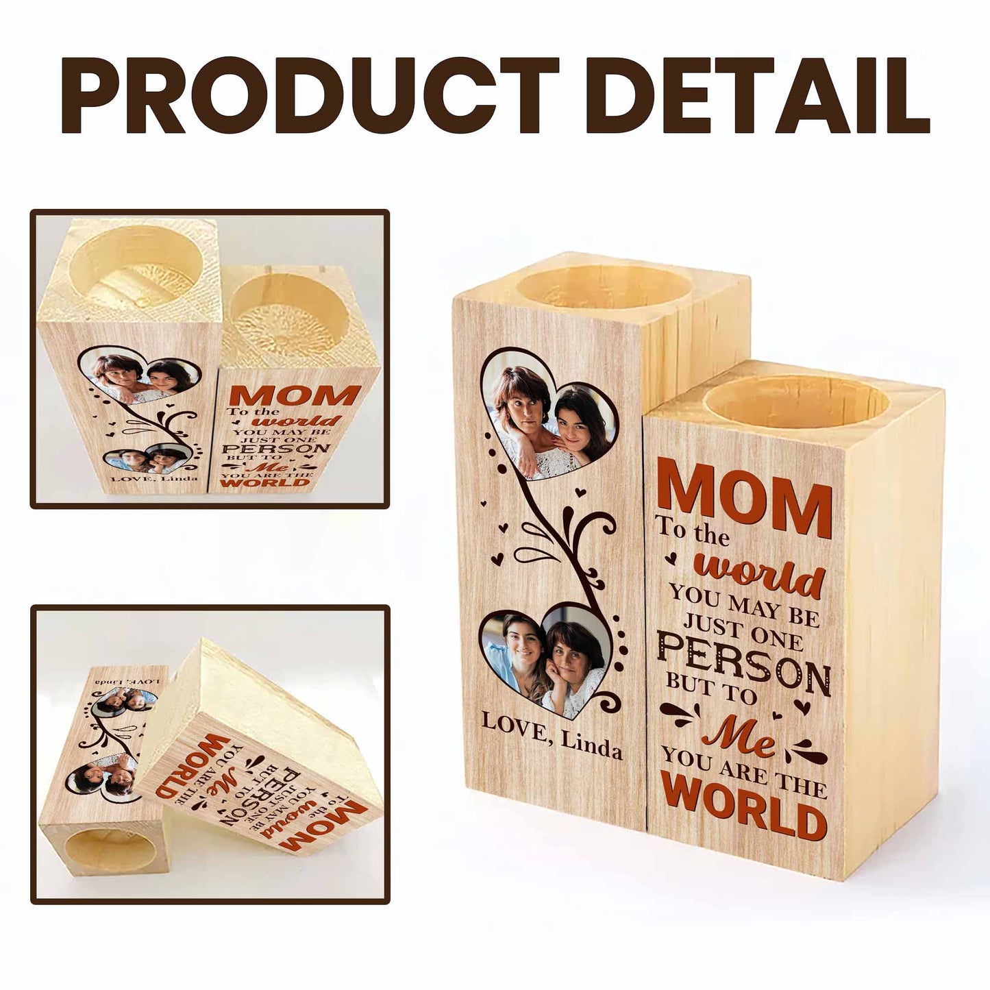 Mom To The World, Hearts And Floral Design