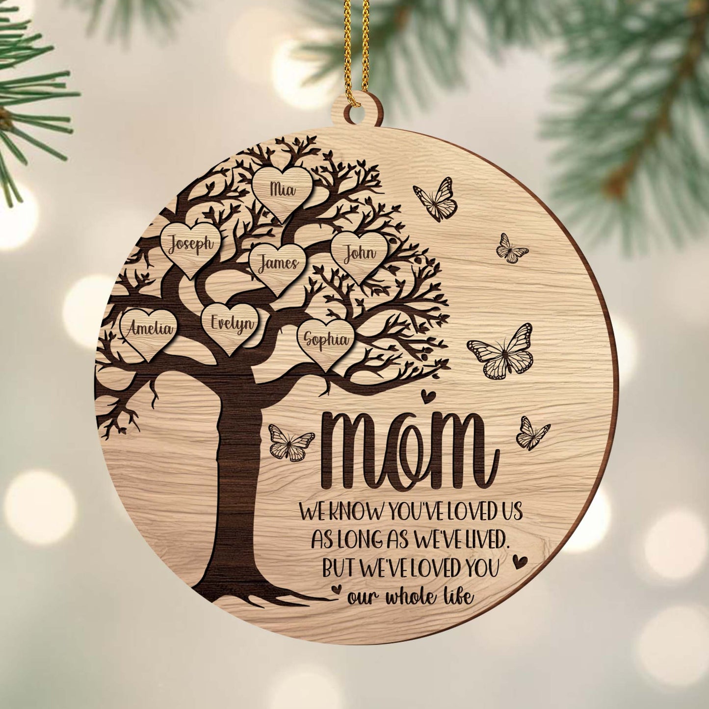 Tree of Life With Butterflies, Loving Message For Mom