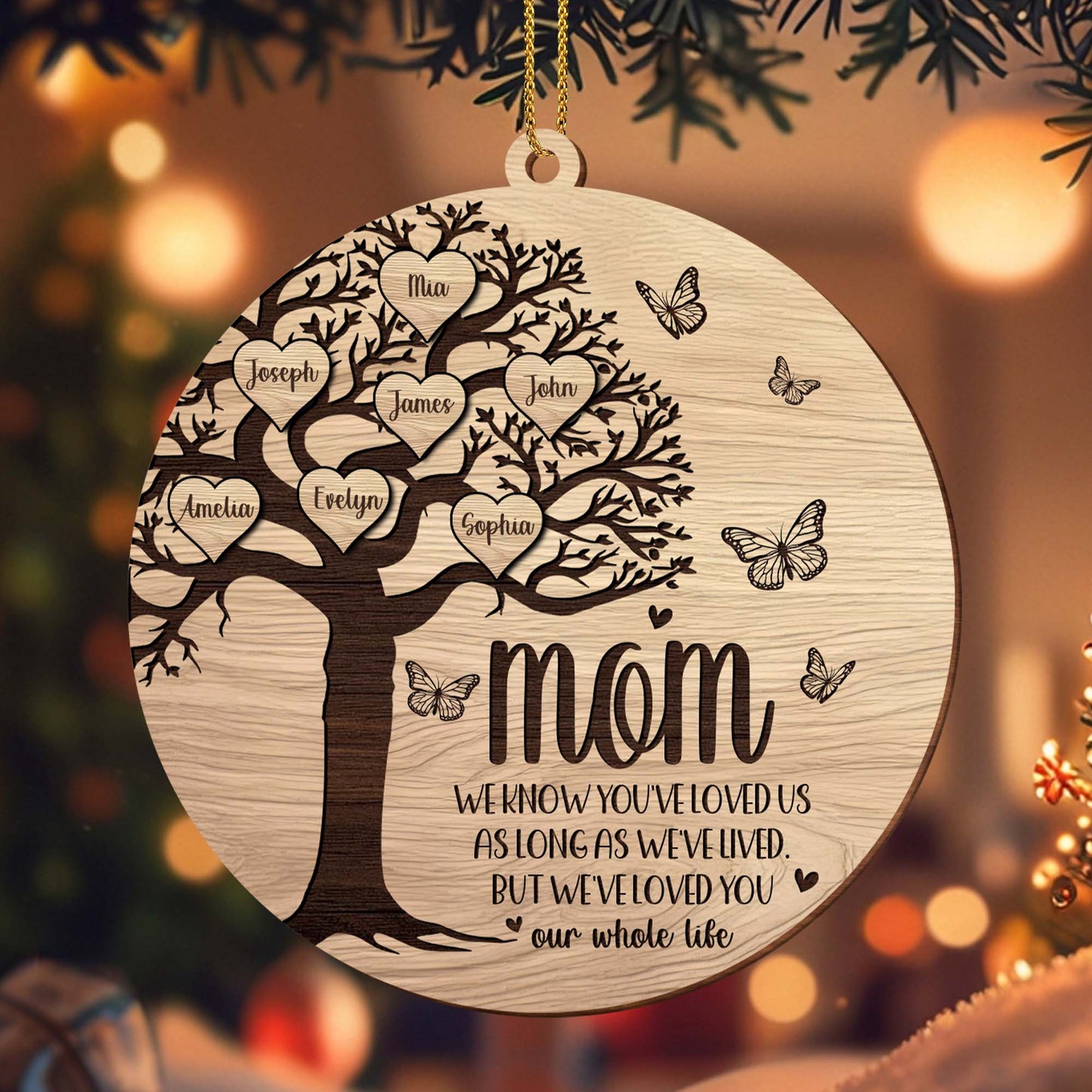 Tree of Life With Butterflies, Loving Message For Mom