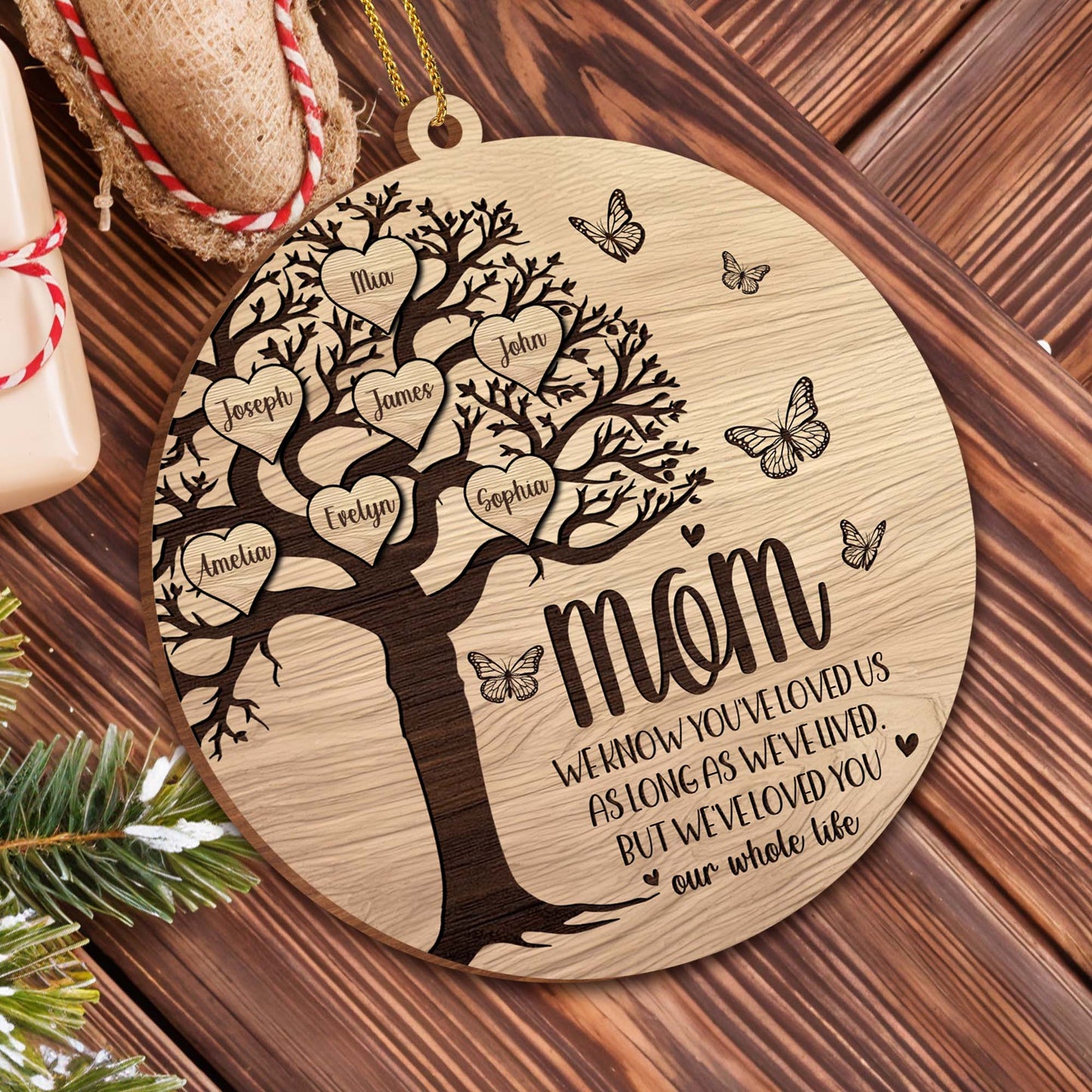 Tree of Life With Butterflies, Loving Message For Mom
