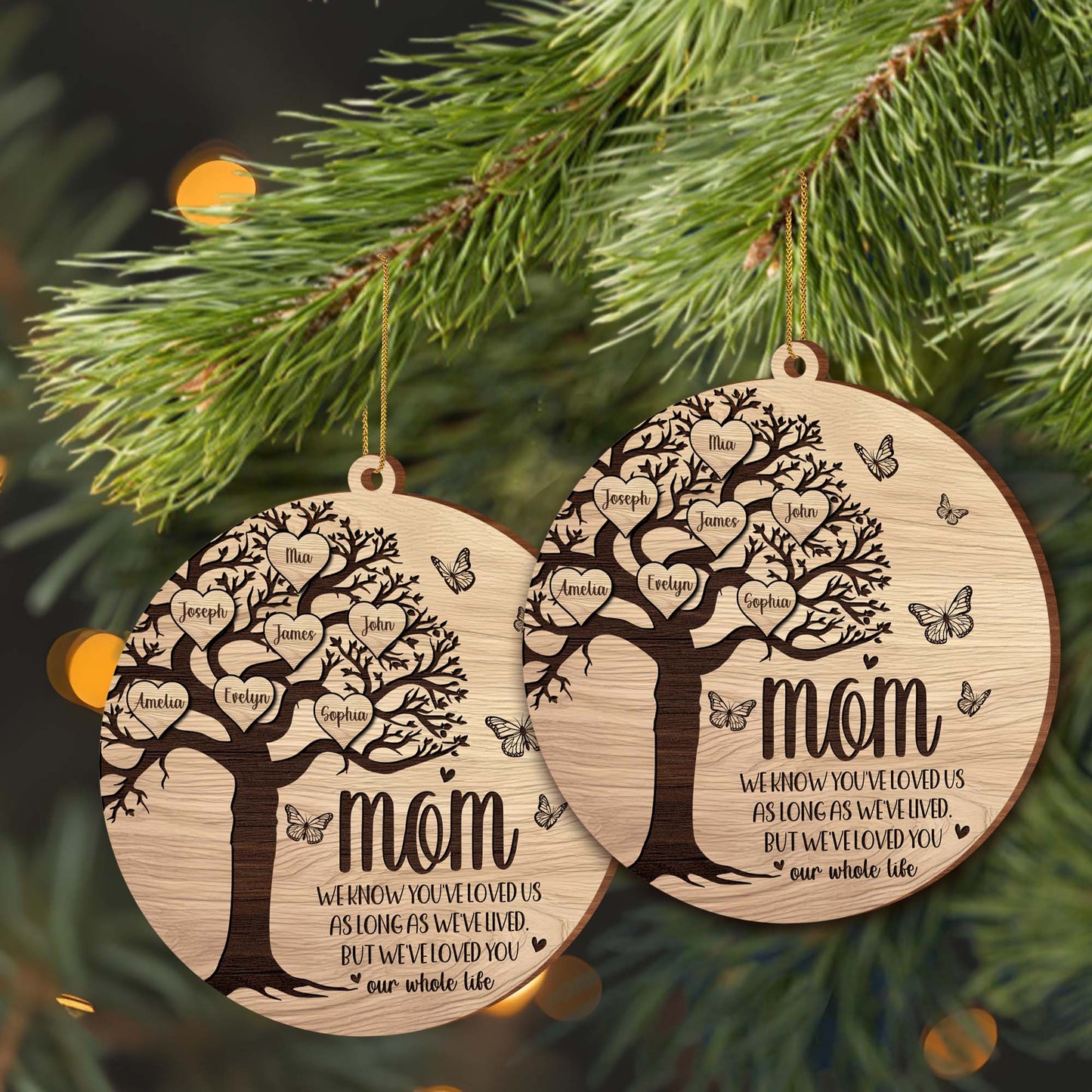 Tree of Life With Butterflies, Loving Message For Mom