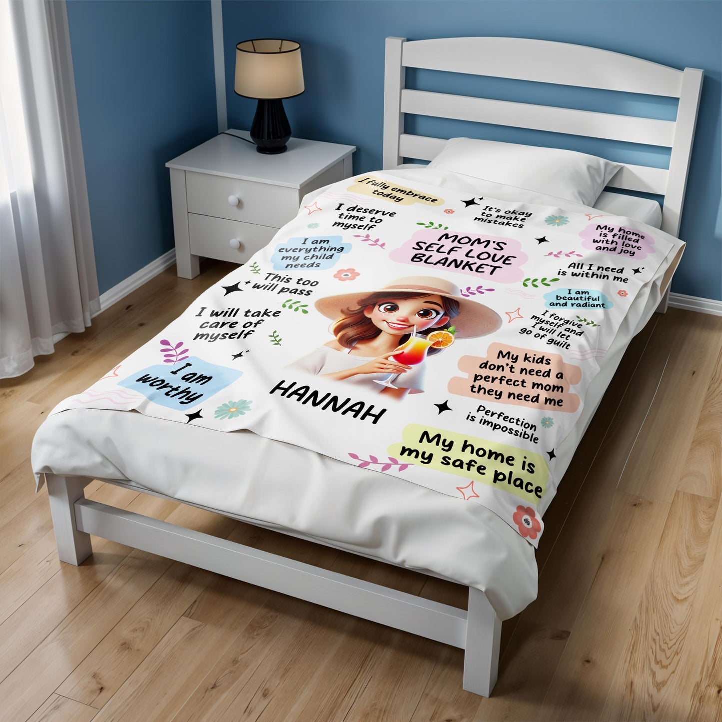 Mom's Self Love Blanket With Positive Affirmations