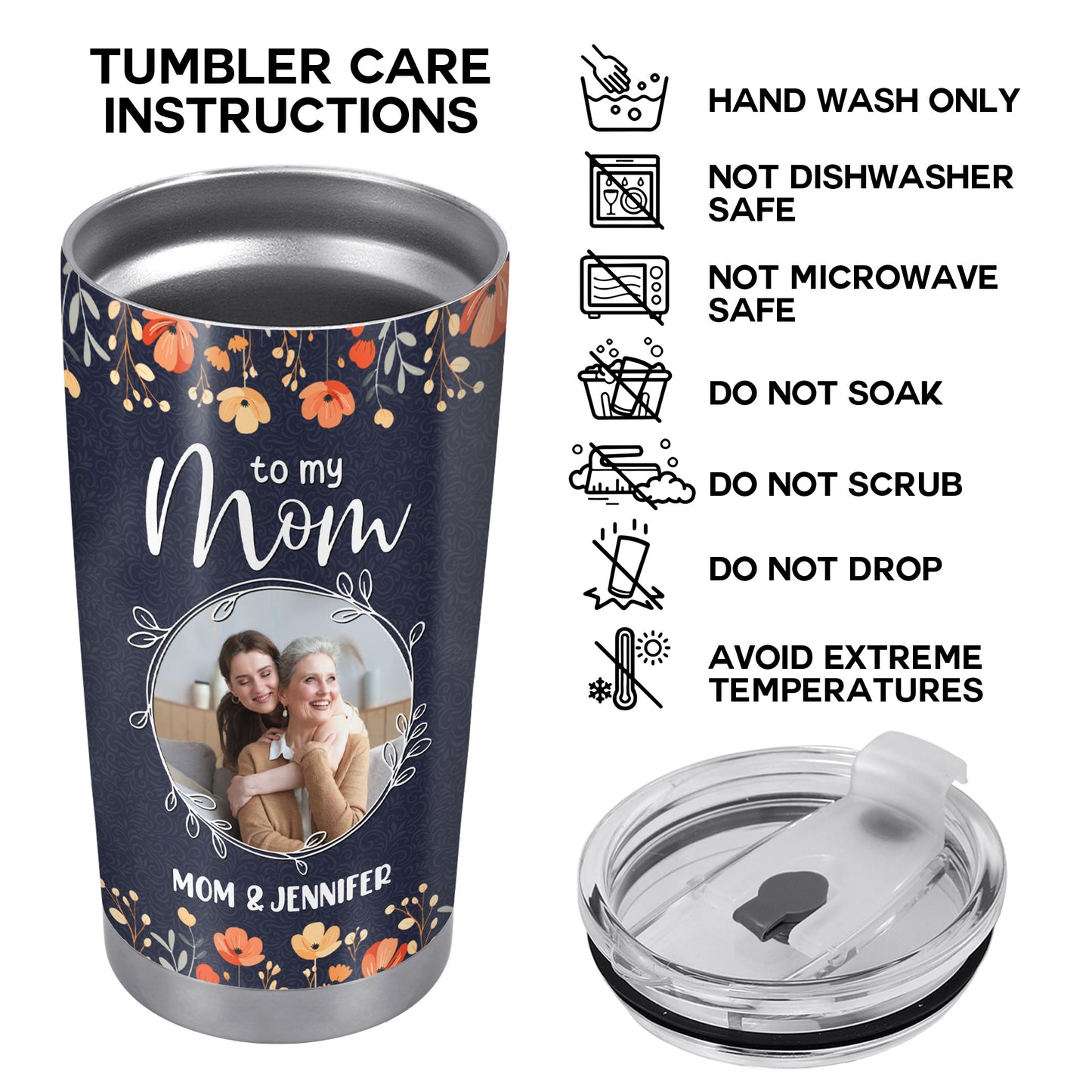 Appreciation For Mom Floral Tumbler Design