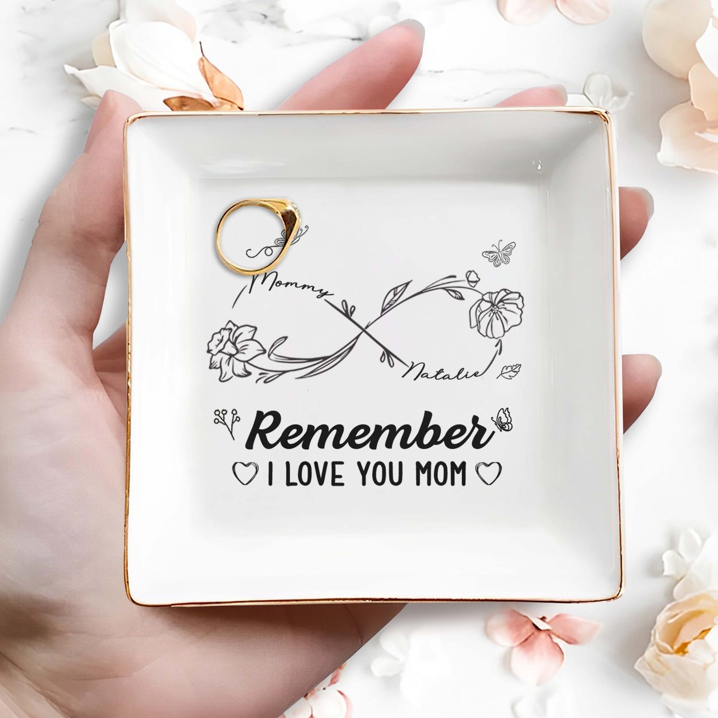 Remember I Love You Mom Floral and Butterfly Design