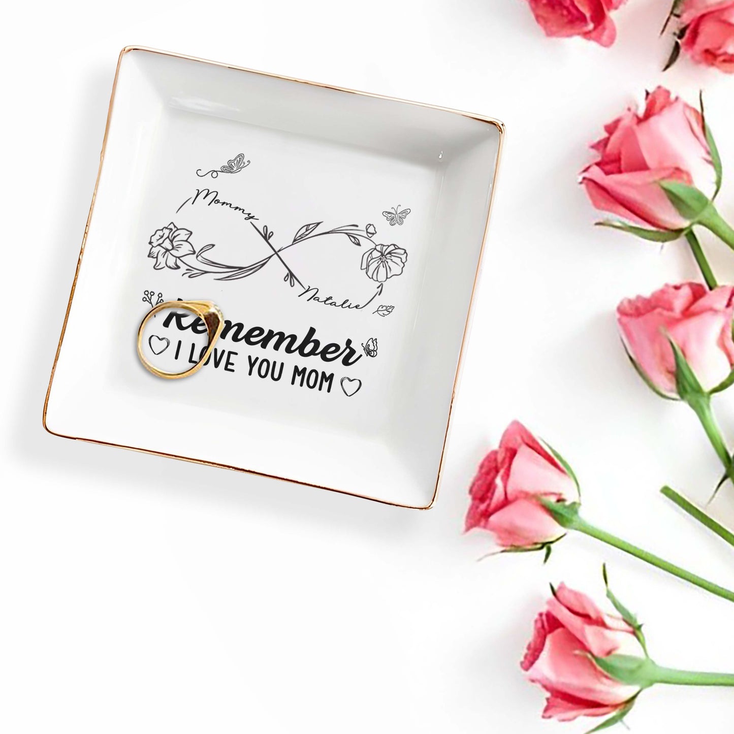 Remember I Love You Mom Floral and Butterfly Design