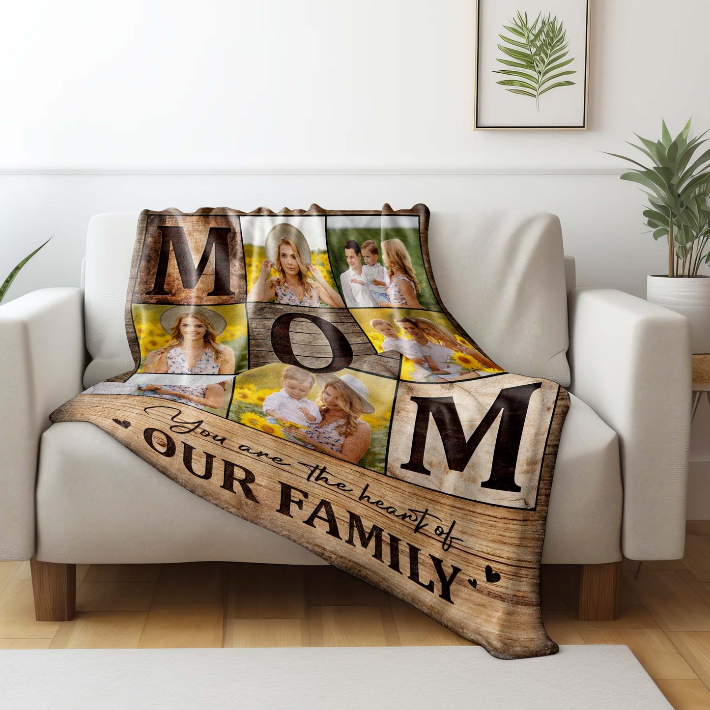 You Are The Heart Of Our Family With Sunflowers And Family Photos