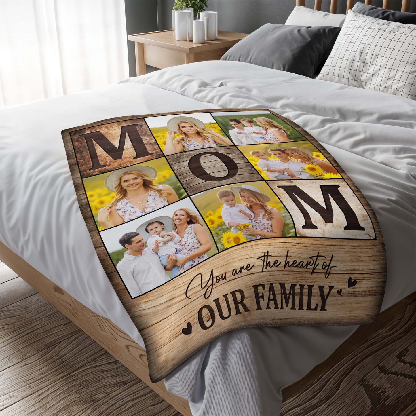 You Are The Heart Of Our Family With Sunflowers And Family Photos