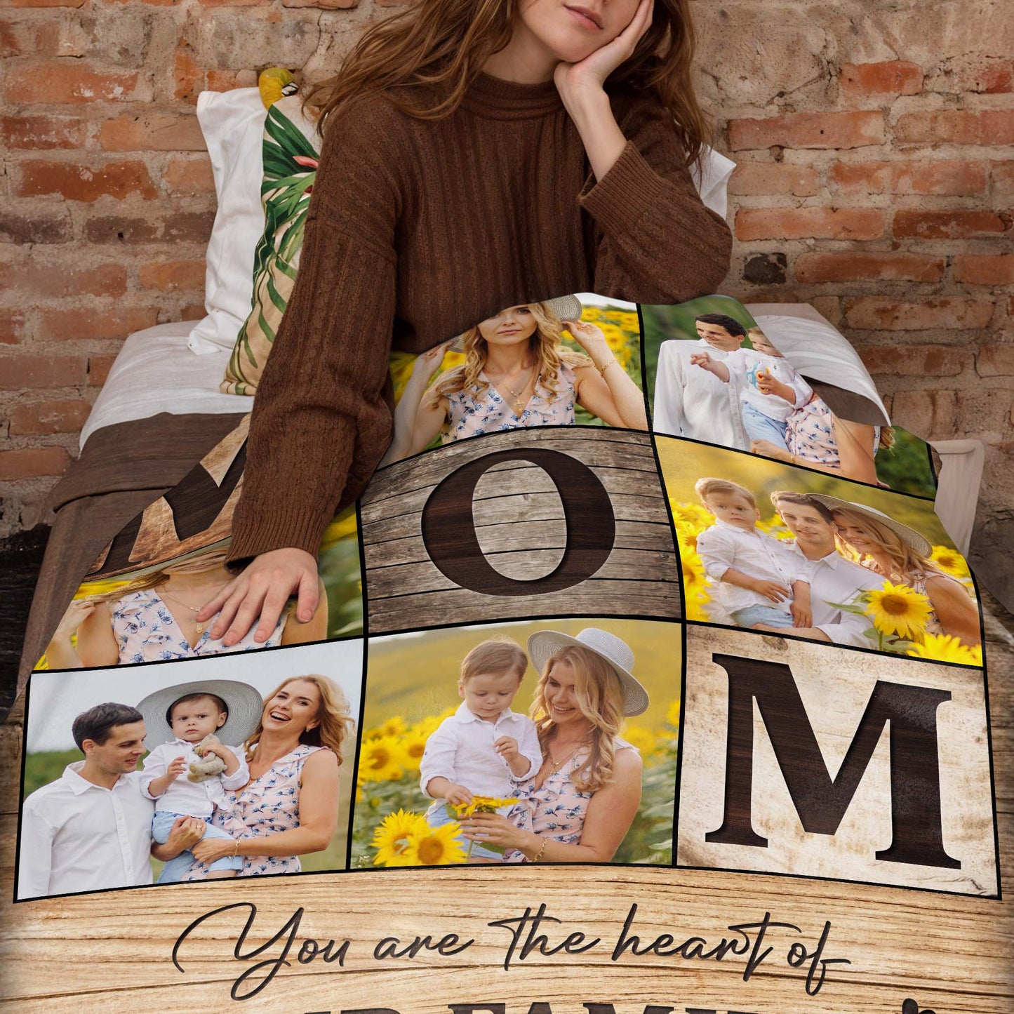 You Are The Heart Of Our Family With Sunflowers And Family Photos