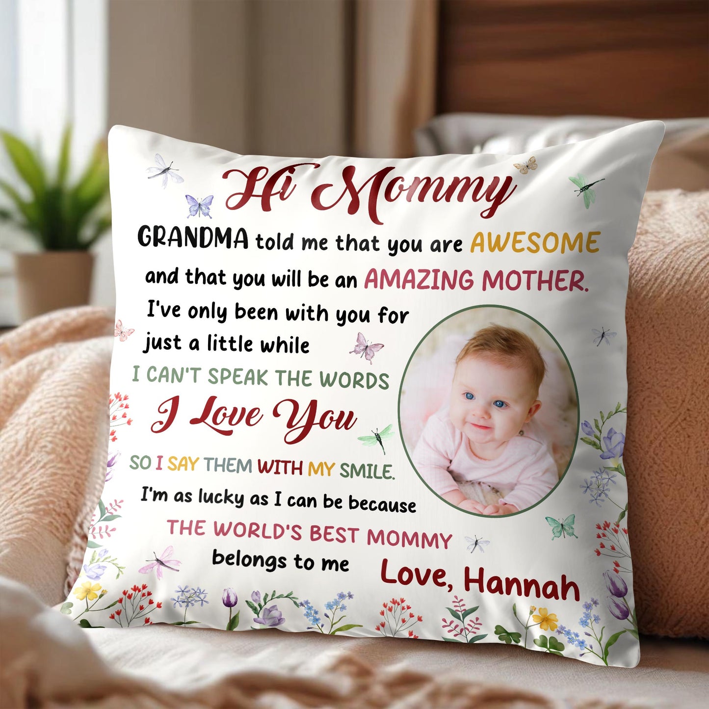 Awesome Mommy Loving Words With Flowers And Butterflies