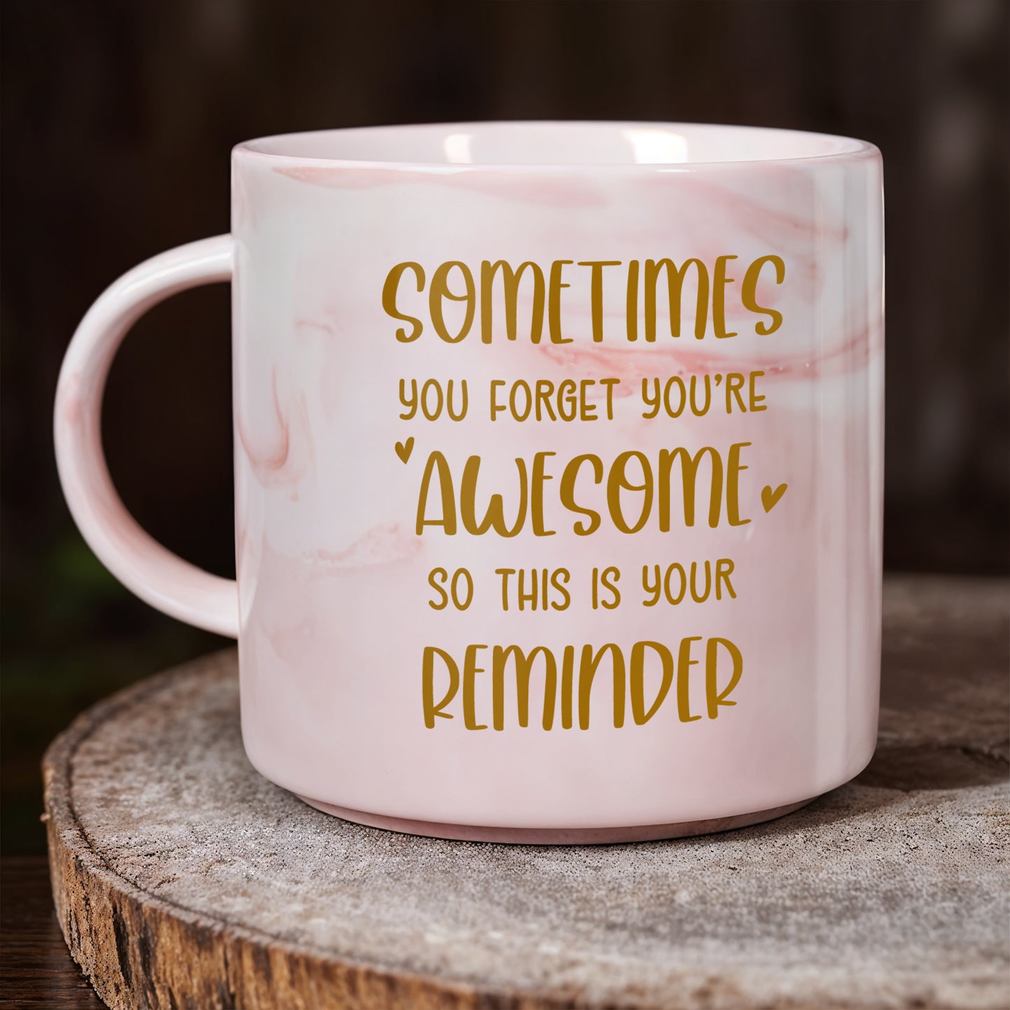 Sometimes You Forget You're Awesome Like Mother Like Daughter - Personalized Custom Pink Marble Mug - MOM045_PMAM
