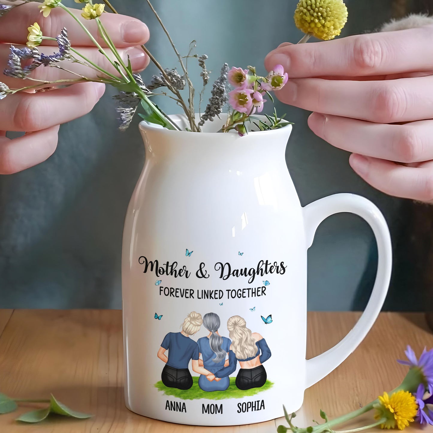 Mother & Daughters Forever Linked Together, Butterflies