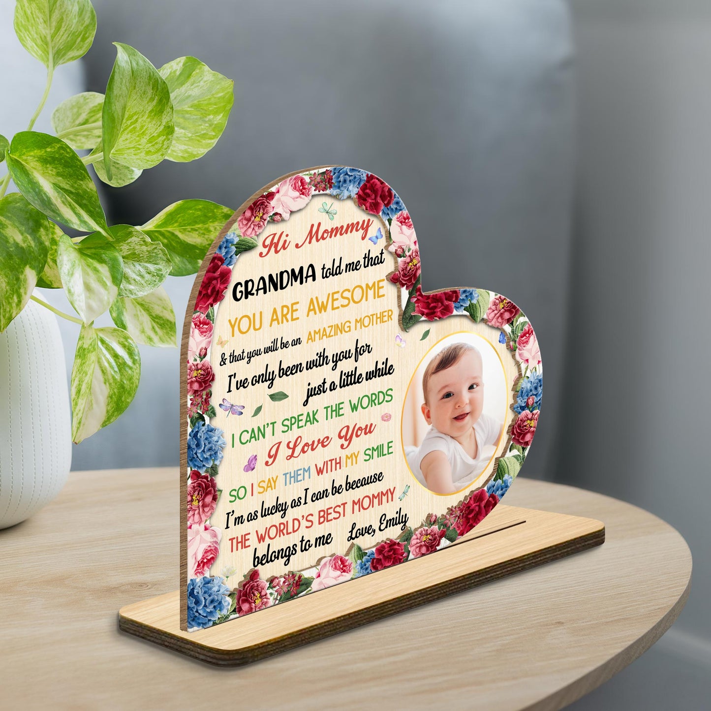 Hi Mommy, You Are Awesome, Flowers, Baby Photo