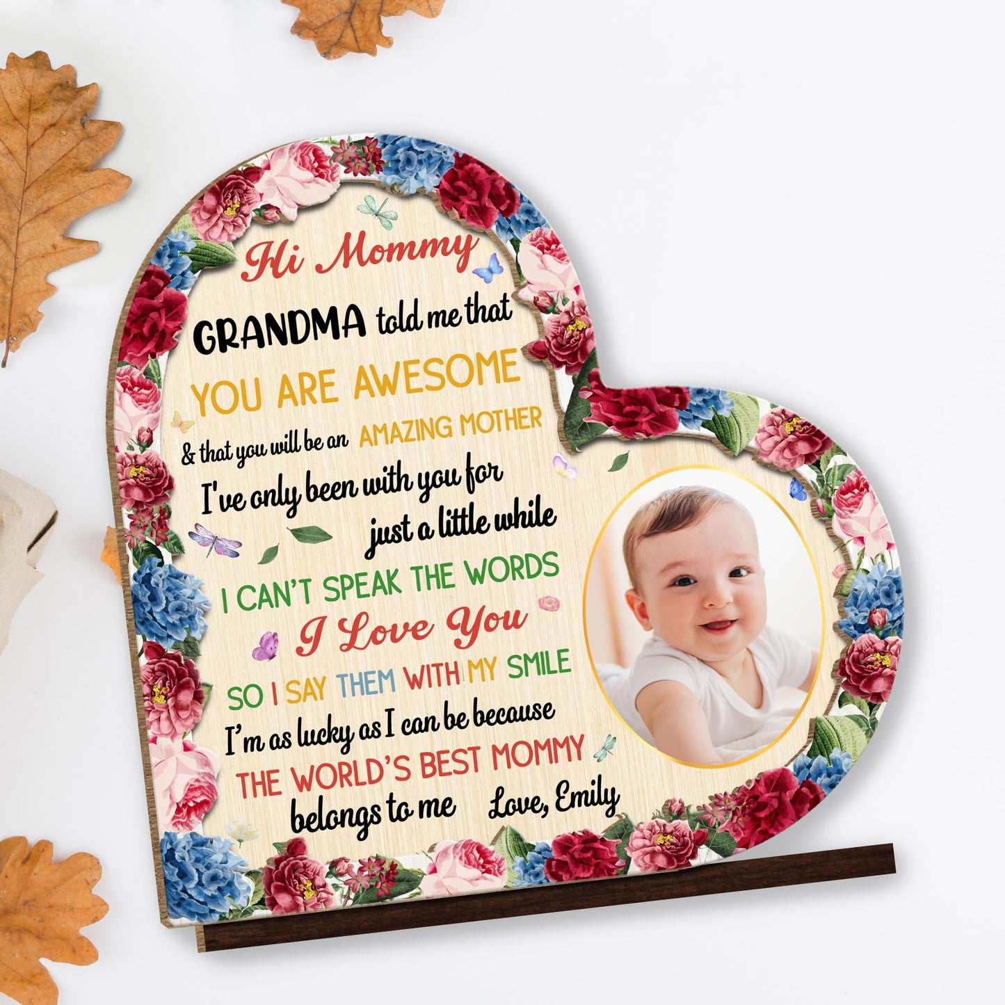 Hi Mommy, You Are Awesome, Flowers, Baby Photo