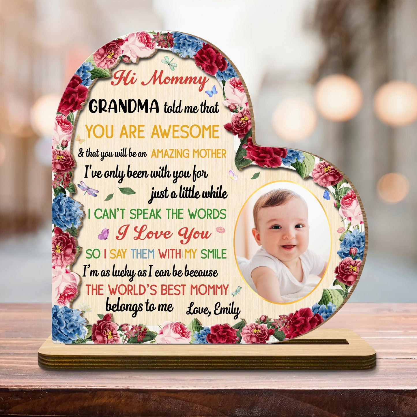 Hi Mommy, You Are Awesome, Flowers, Baby Photo