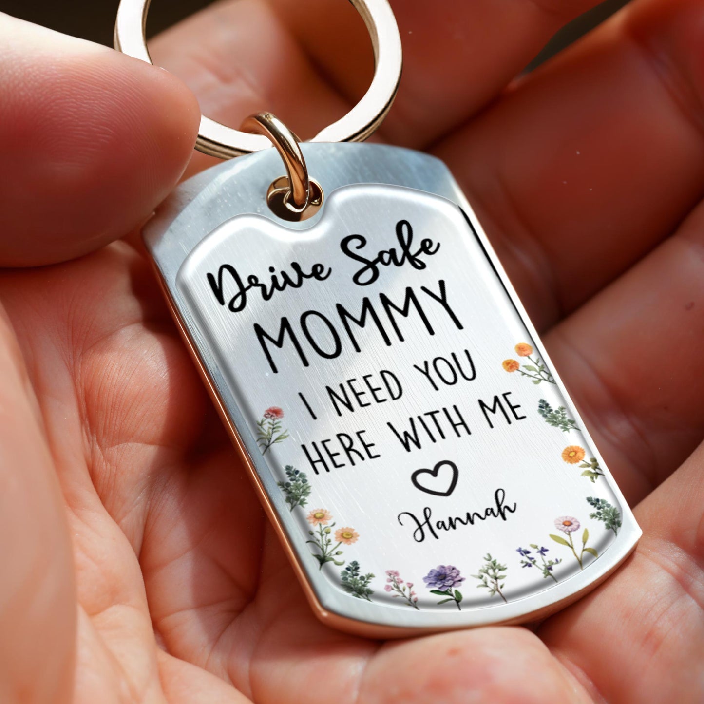 Drive Safe Mommy I Need You Here With Me, Flowers and Baby Photo