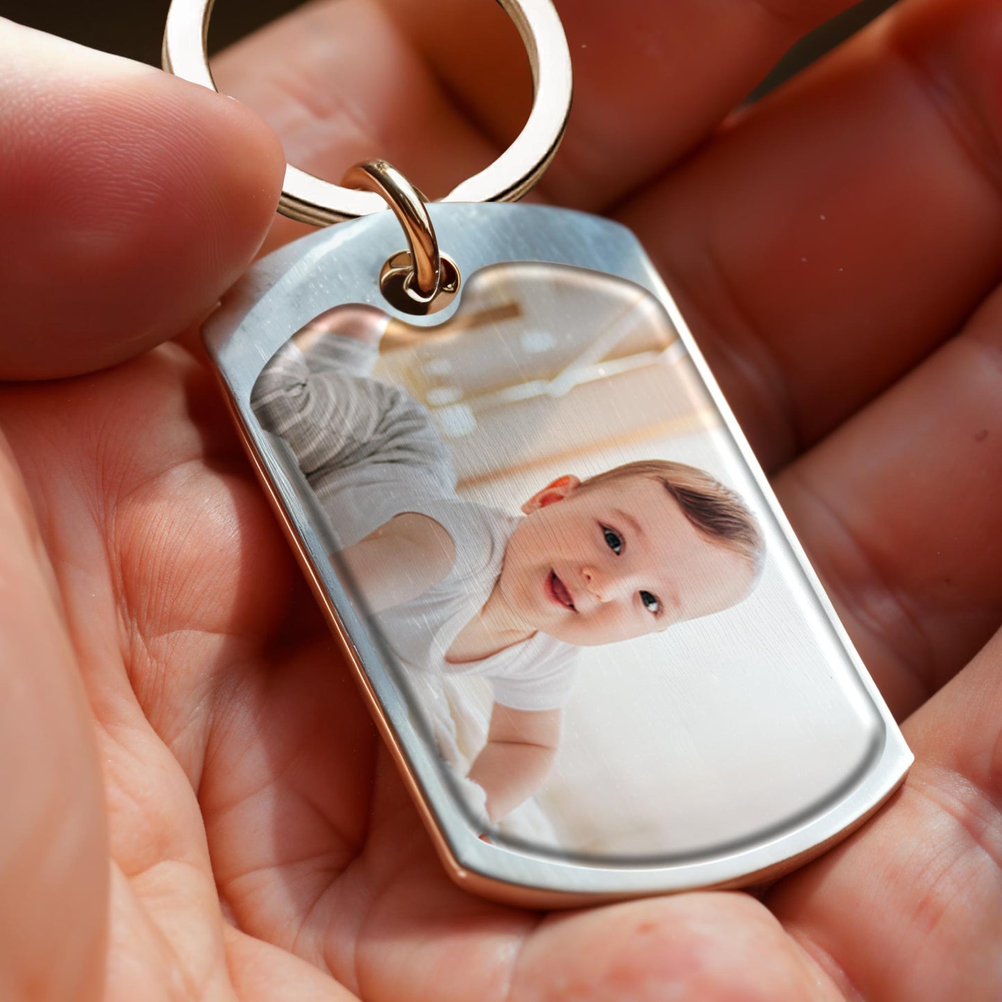 The Moment You Became My Mommy Clock And Heart Design - Personalized Custom Keychain - MOM055_KCH