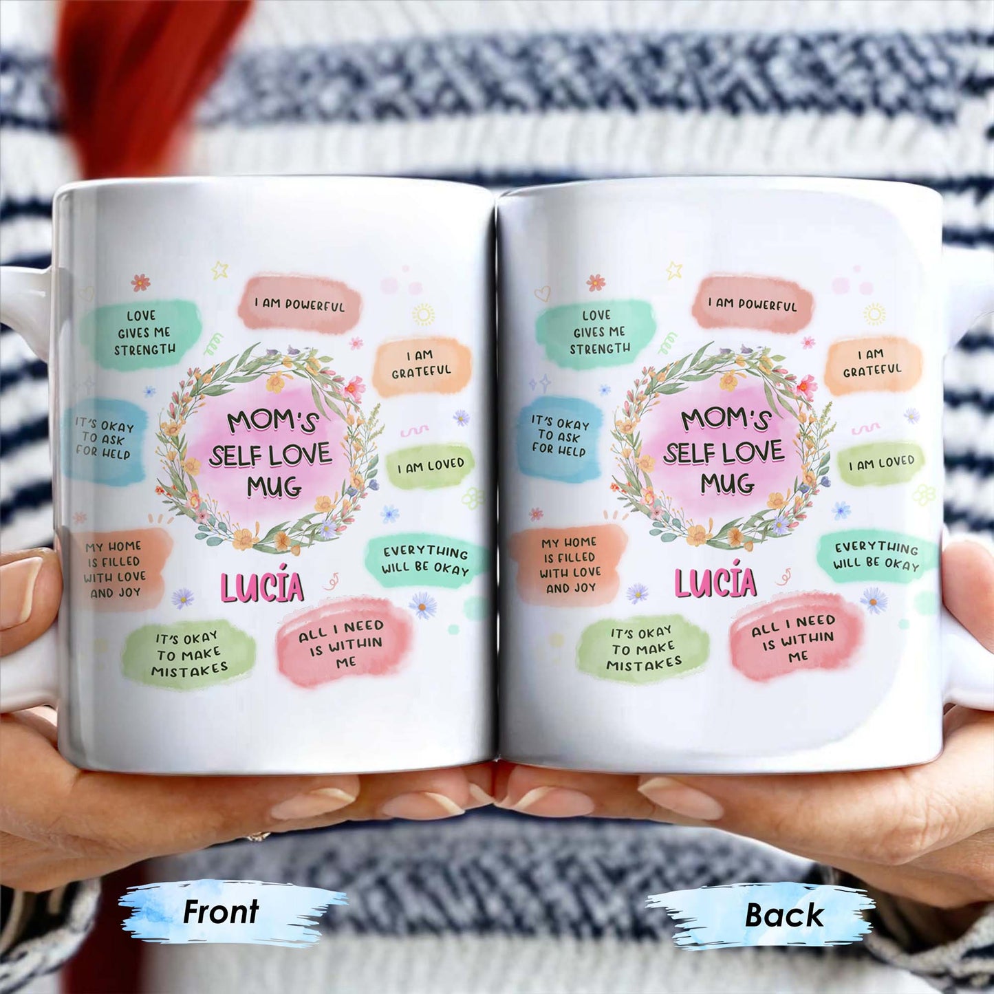 Mom's Self Love Mug With Flowers