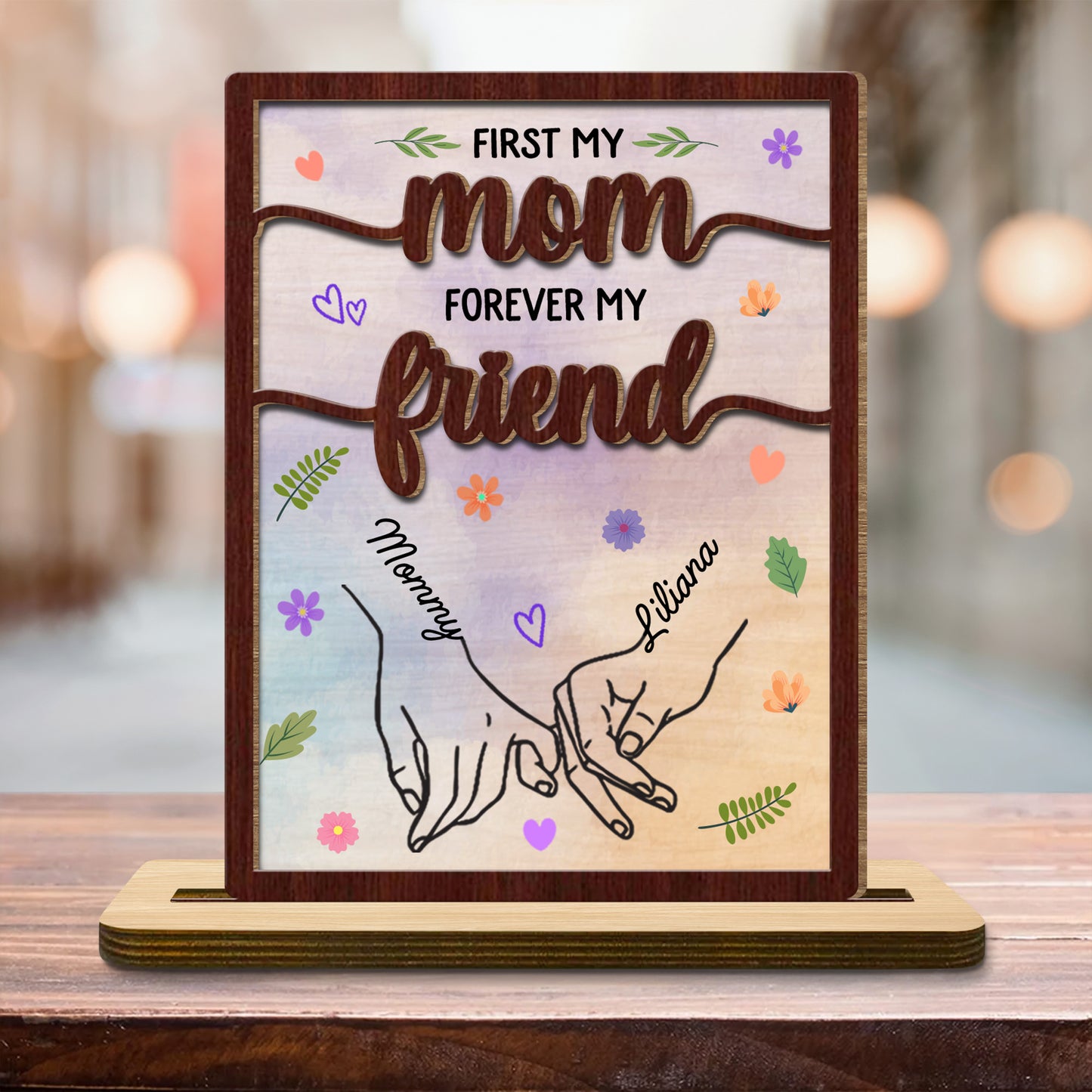 First My Mom Forever My Friend, Flowers and Holding Hands