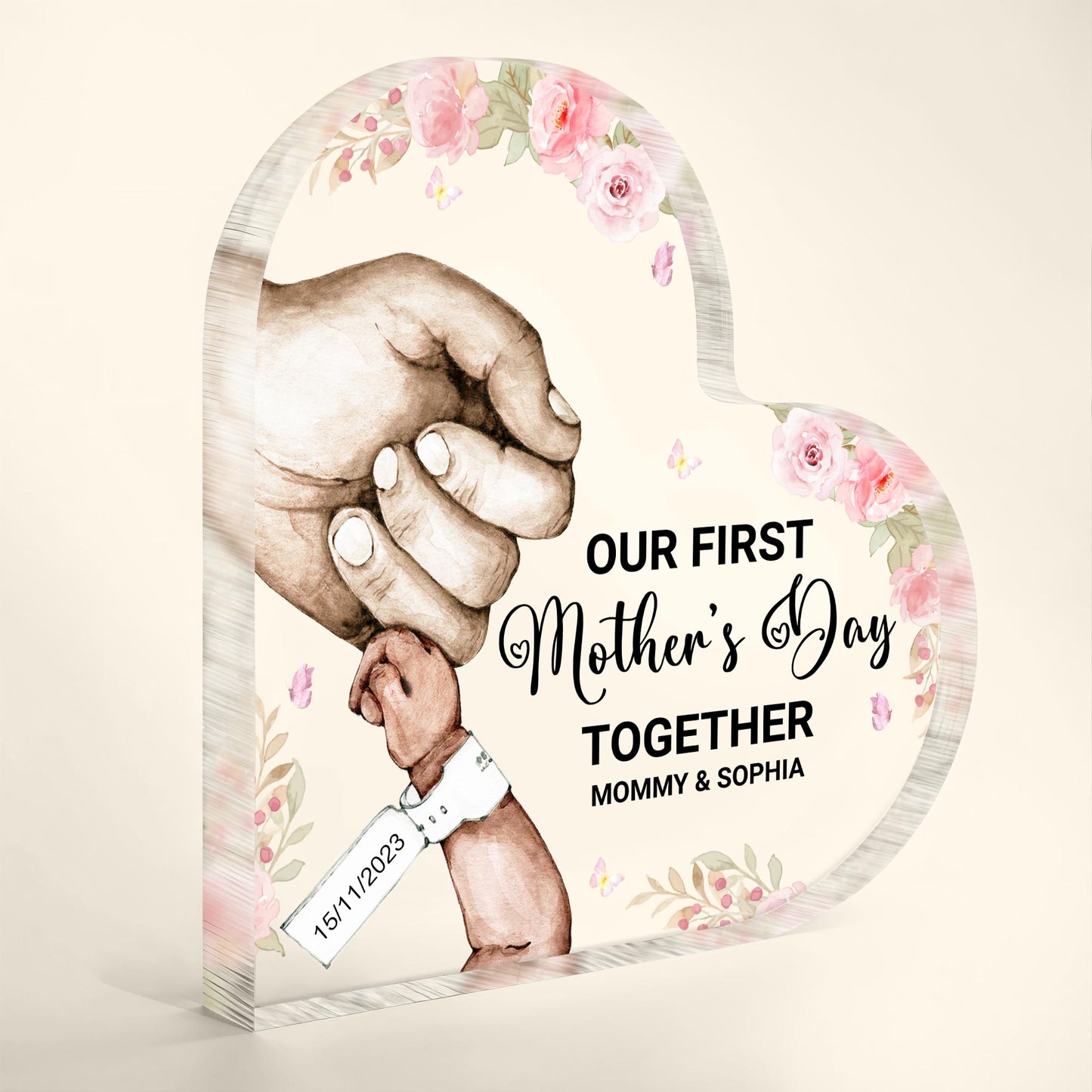 Our First Mother's Day Together, Grasping Hands and Flowers