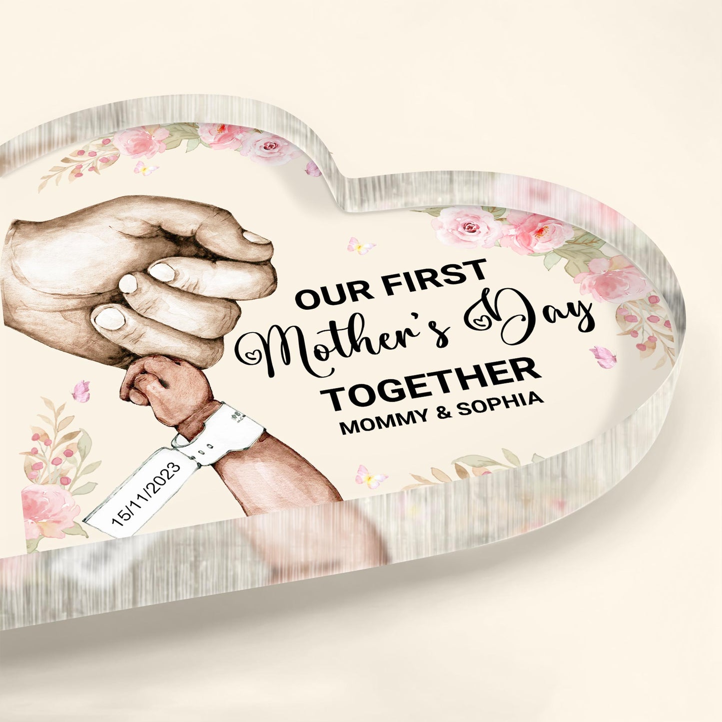 Our First Mother's Day Together, Grasping Hands and Flowers