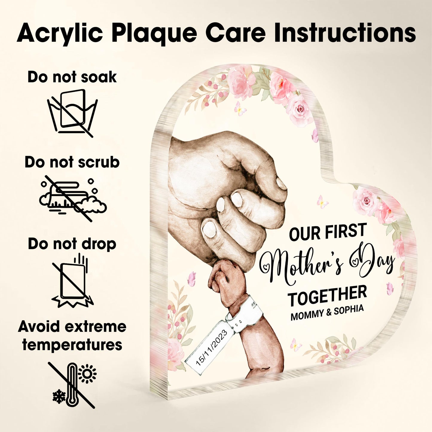 Our First Mother's Day Together, Grasping Hands and Flowers