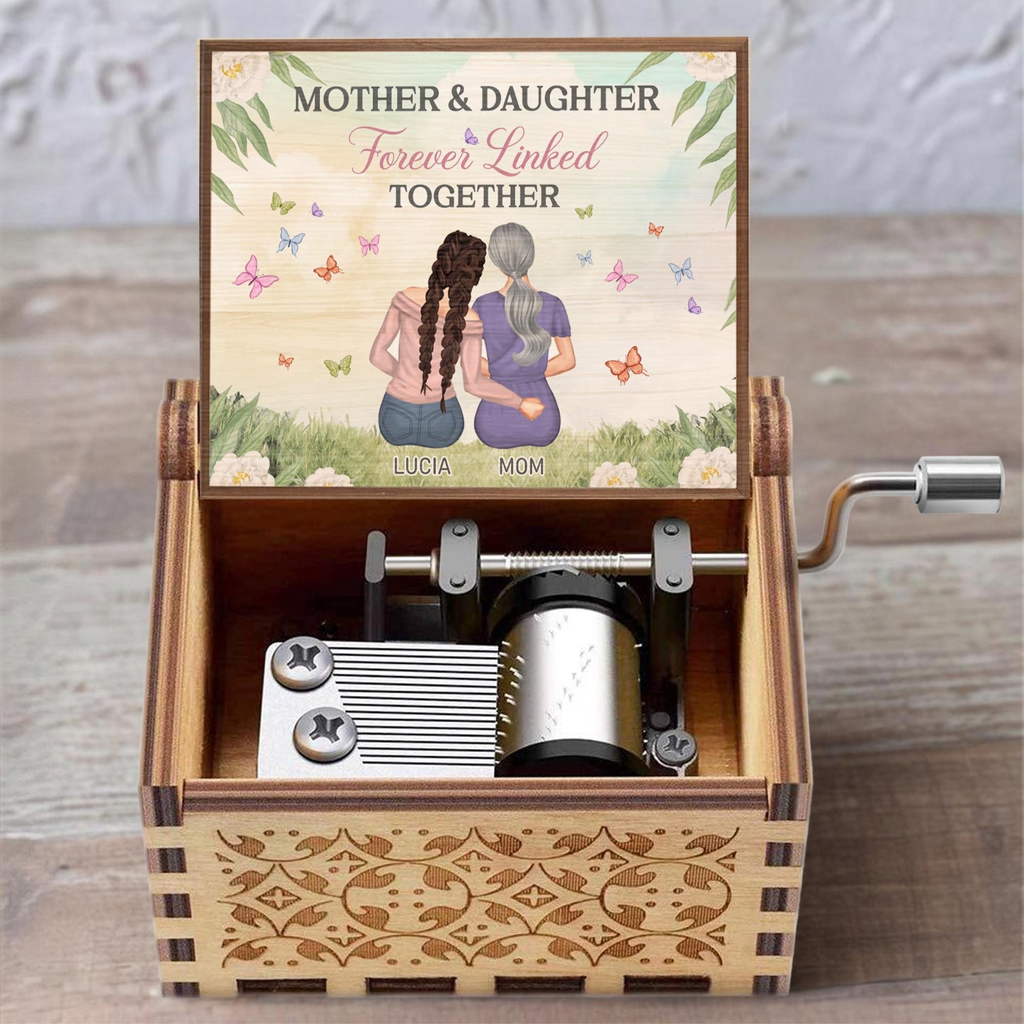 Mother & Daughter Forever Linked Together, Butterflies and Flowers