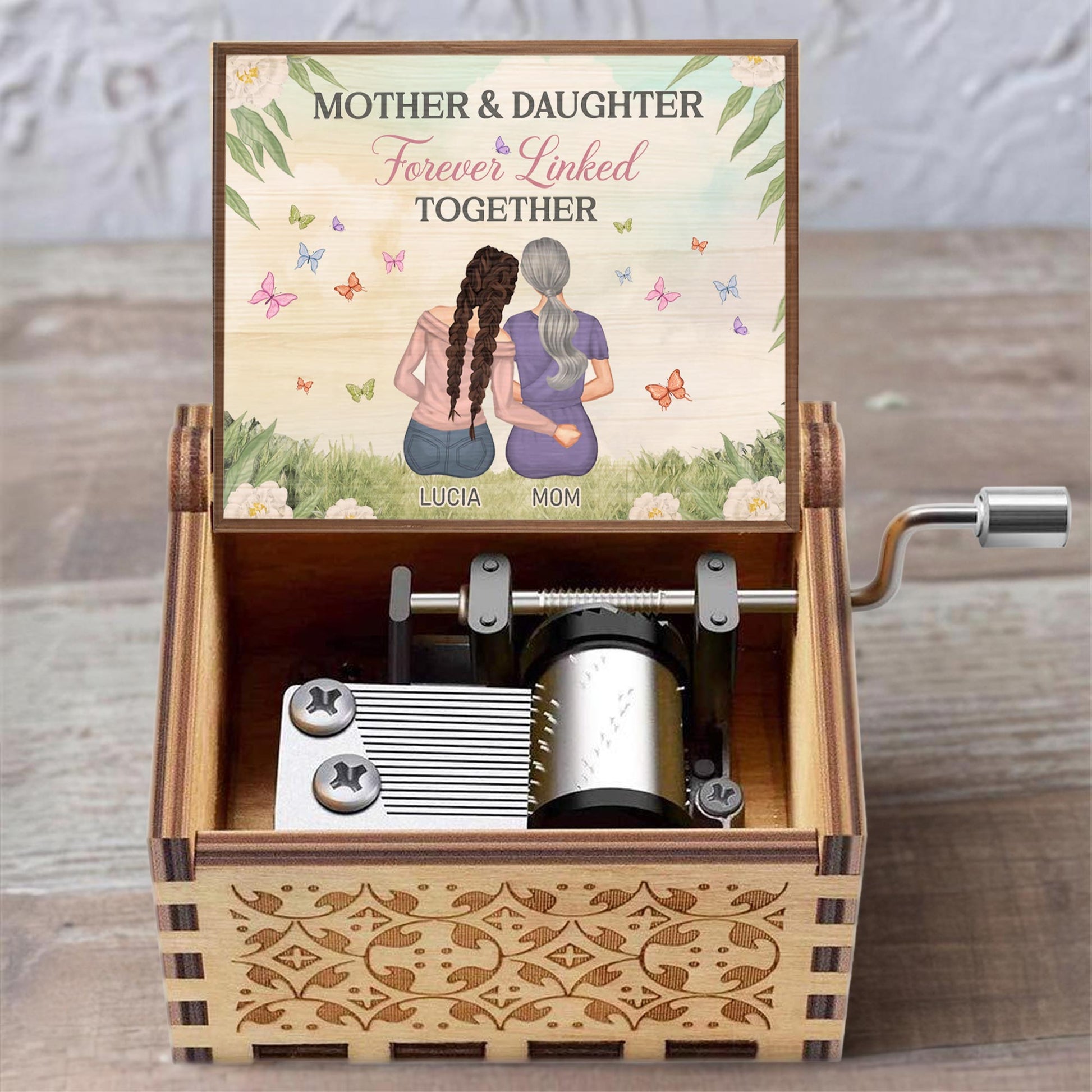 Mother & Daughter Forever Linked Together, Butterflies and Flowers