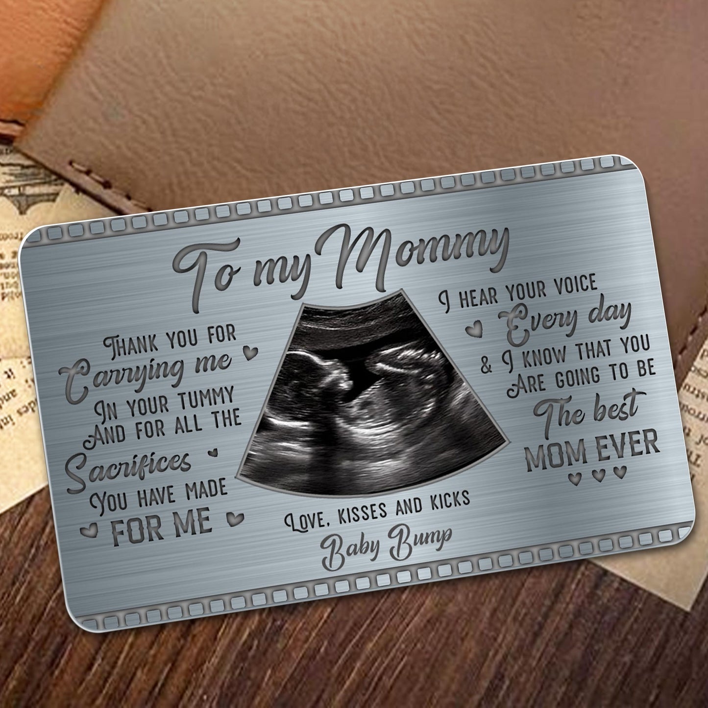To My Mommy, Thank You For Carrying Me, Ultrasound Image And Hearts
