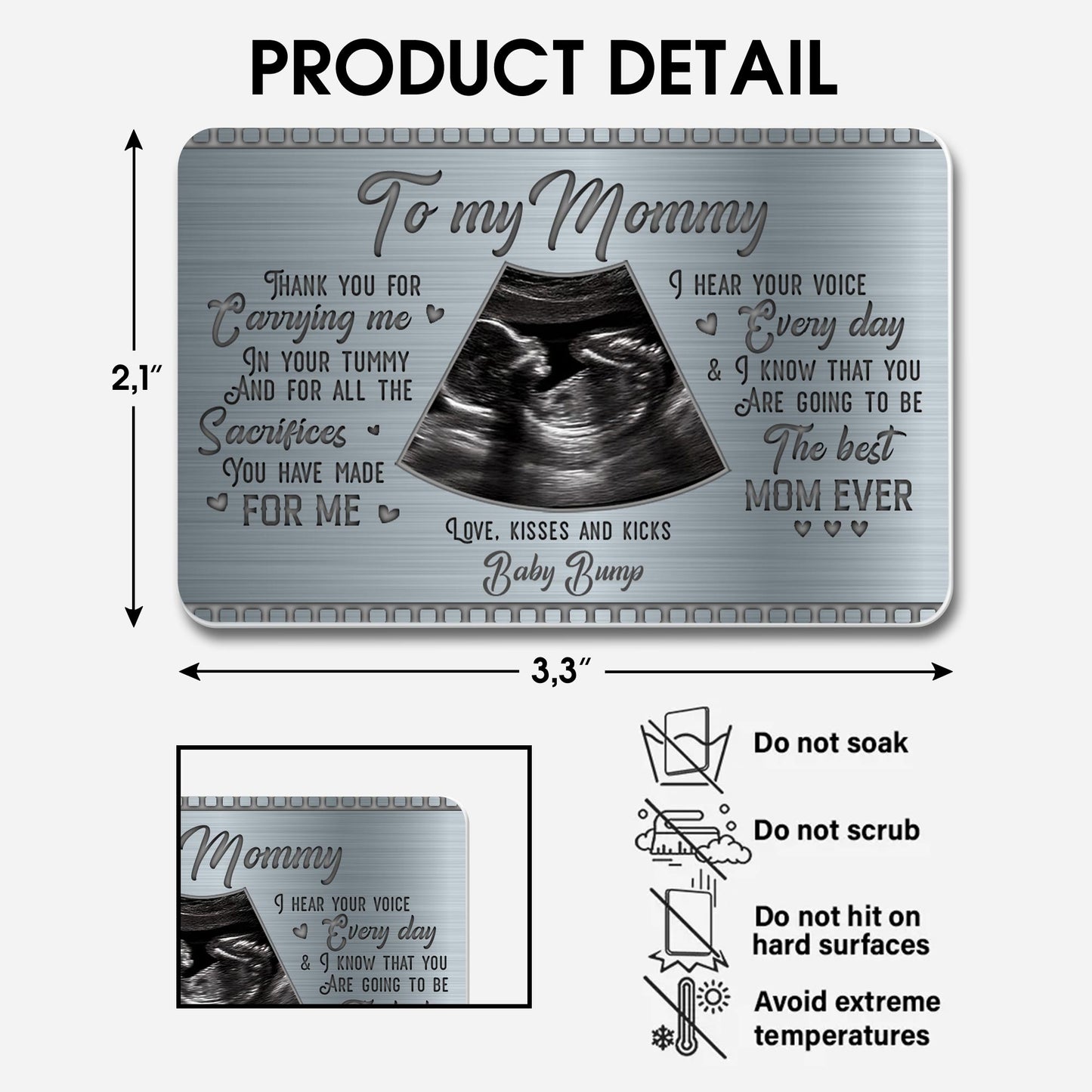 To My Mommy, Thank You For Carrying Me, Ultrasound Image And Hearts