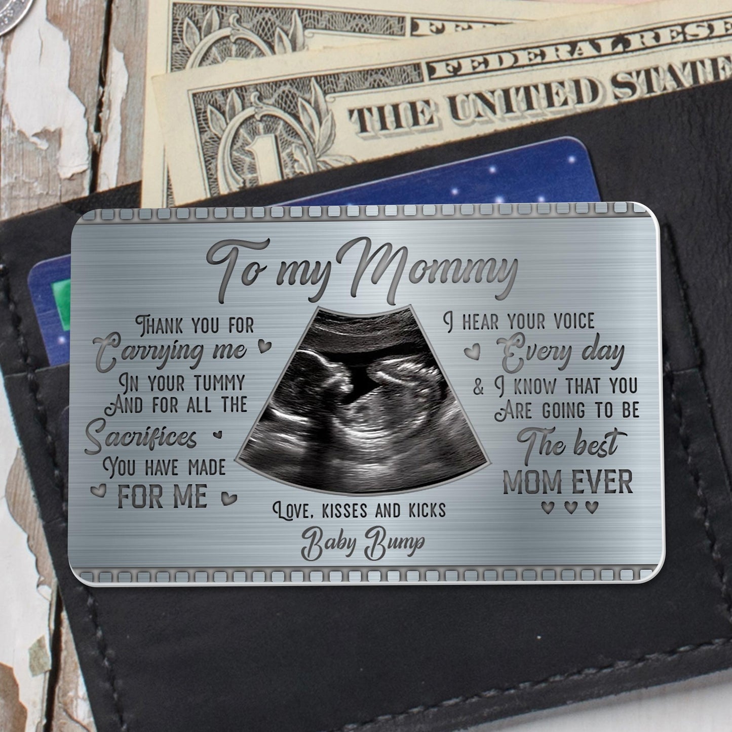 To My Mommy, Thank You For Carrying Me, Ultrasound Image And Hearts