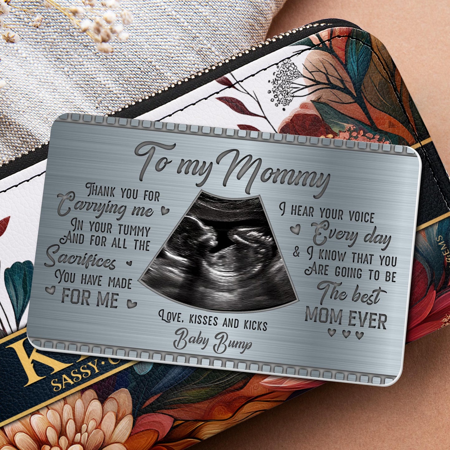 To My Mommy, Thank You For Carrying Me, Ultrasound Image And Hearts
