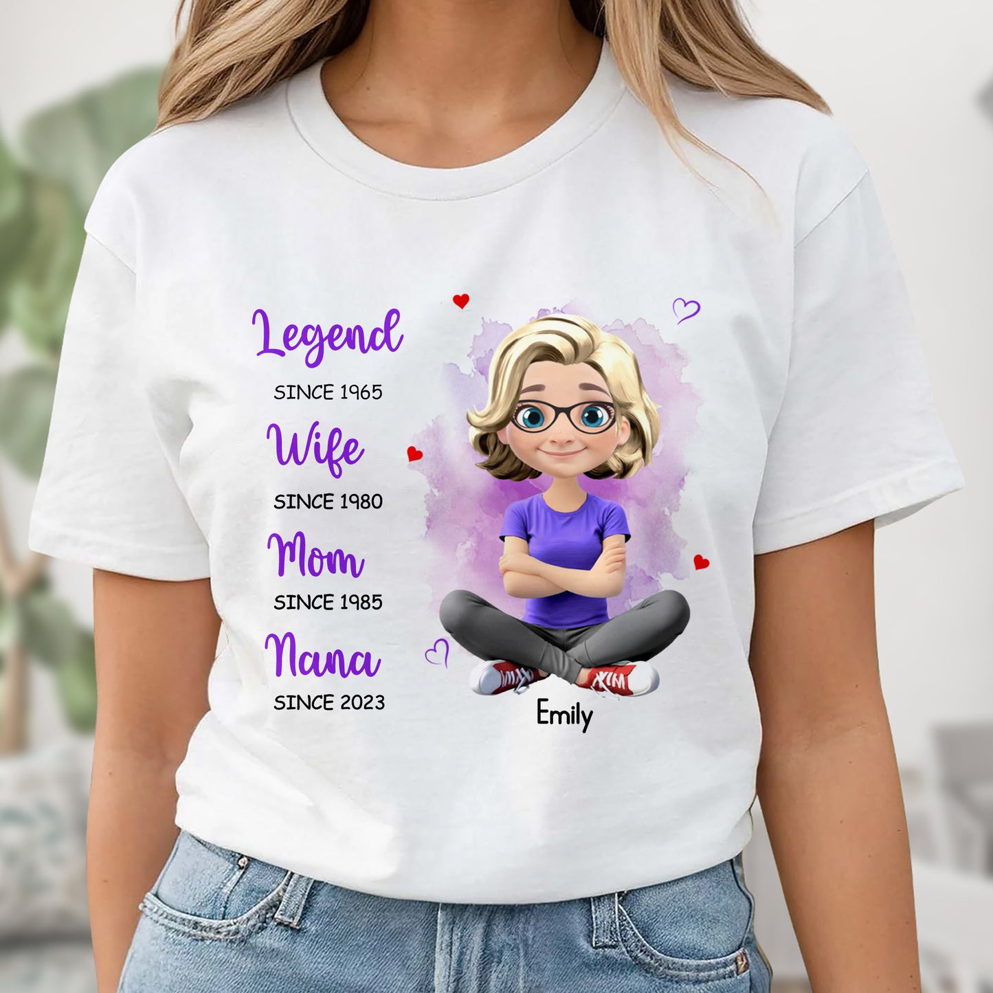 Legend Since 1965, Wife Since 1980, Mom Since 1985, Nana Since 2023, Cartoon Character
