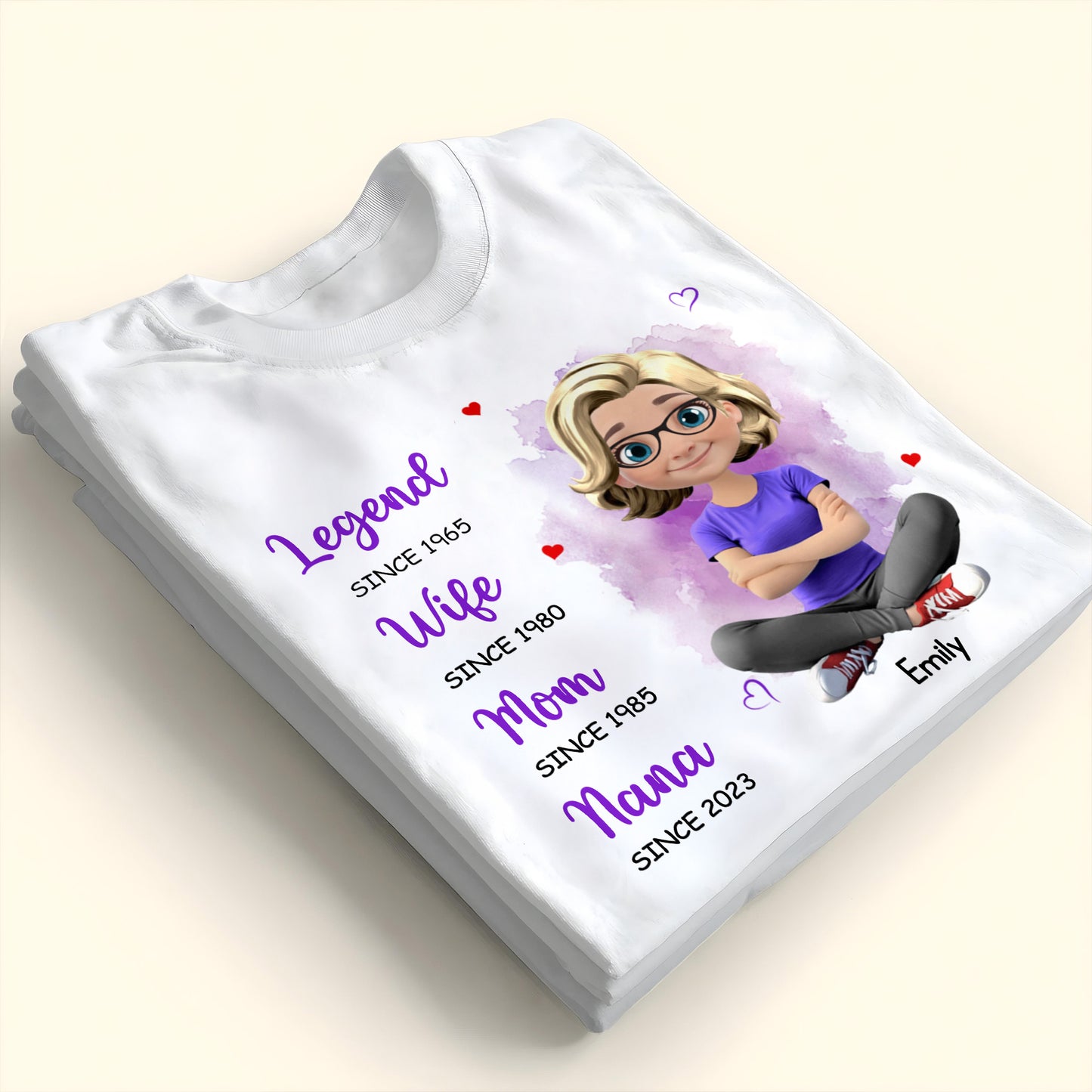 Legend Since 1965, Wife Since 1980, Mom Since 1985, Nana Since 2023, Cartoon Character