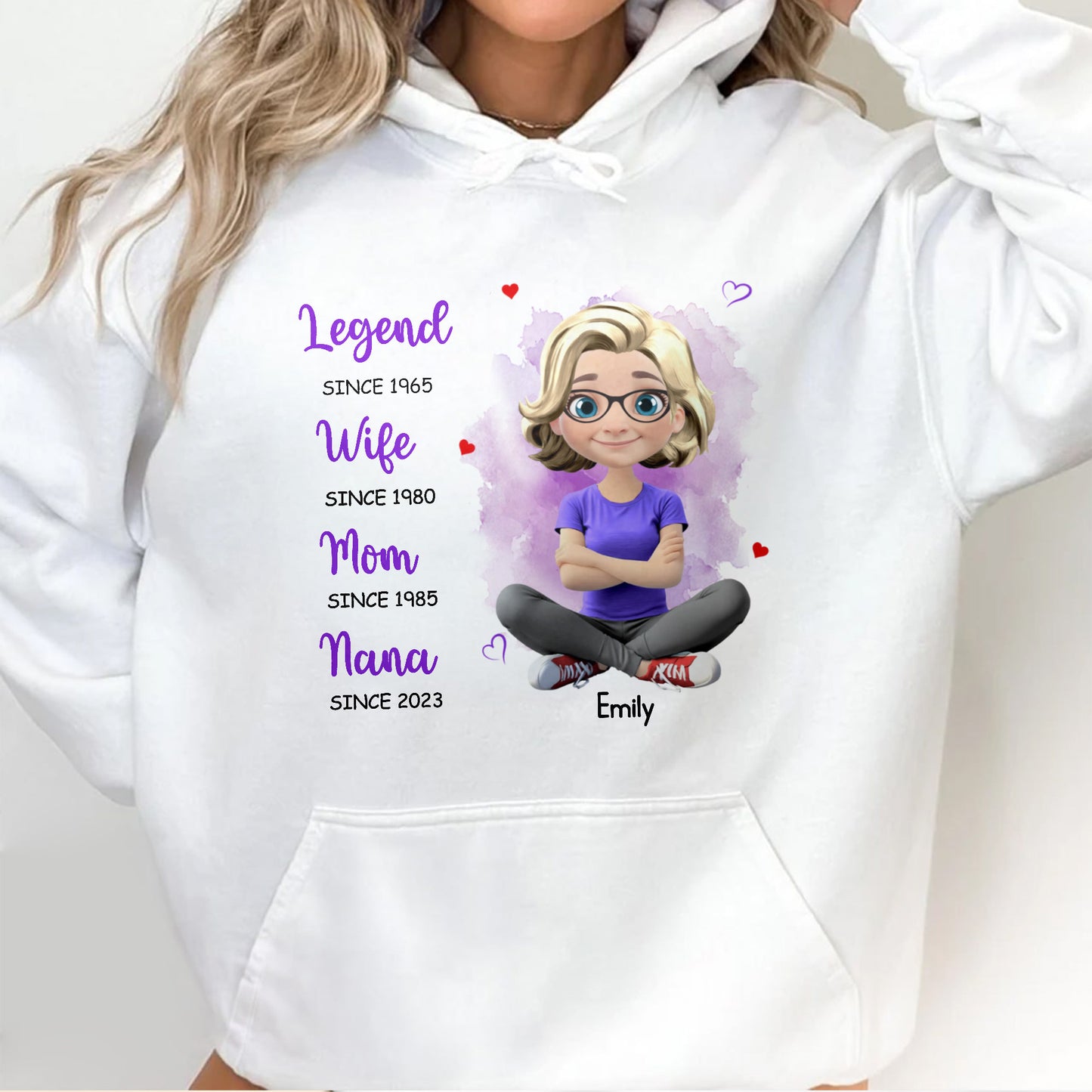 Legend Since 1965, Wife Since 1980, Mom Since 1985, Nana Since 2023, Cartoon Character