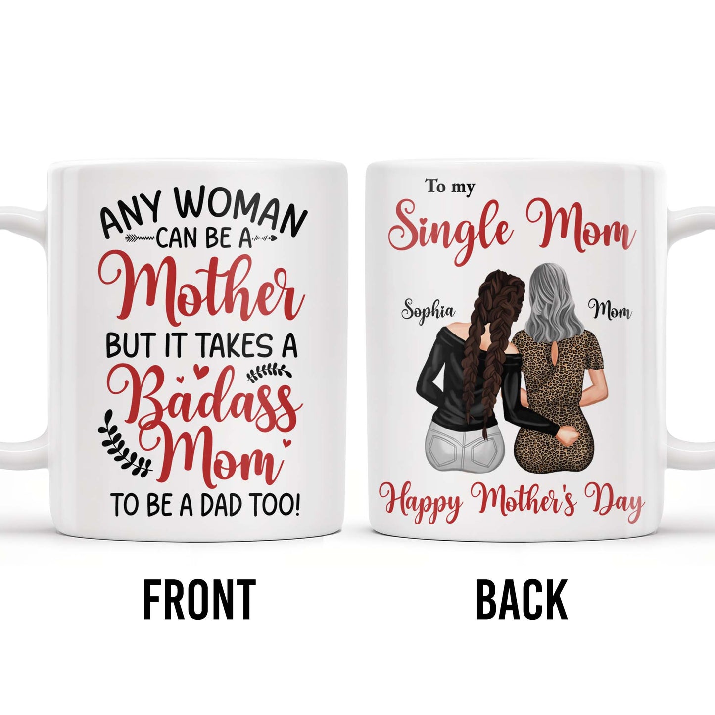 To My Single Mom, Happy Mother's Day, Two Women, Leopard Print