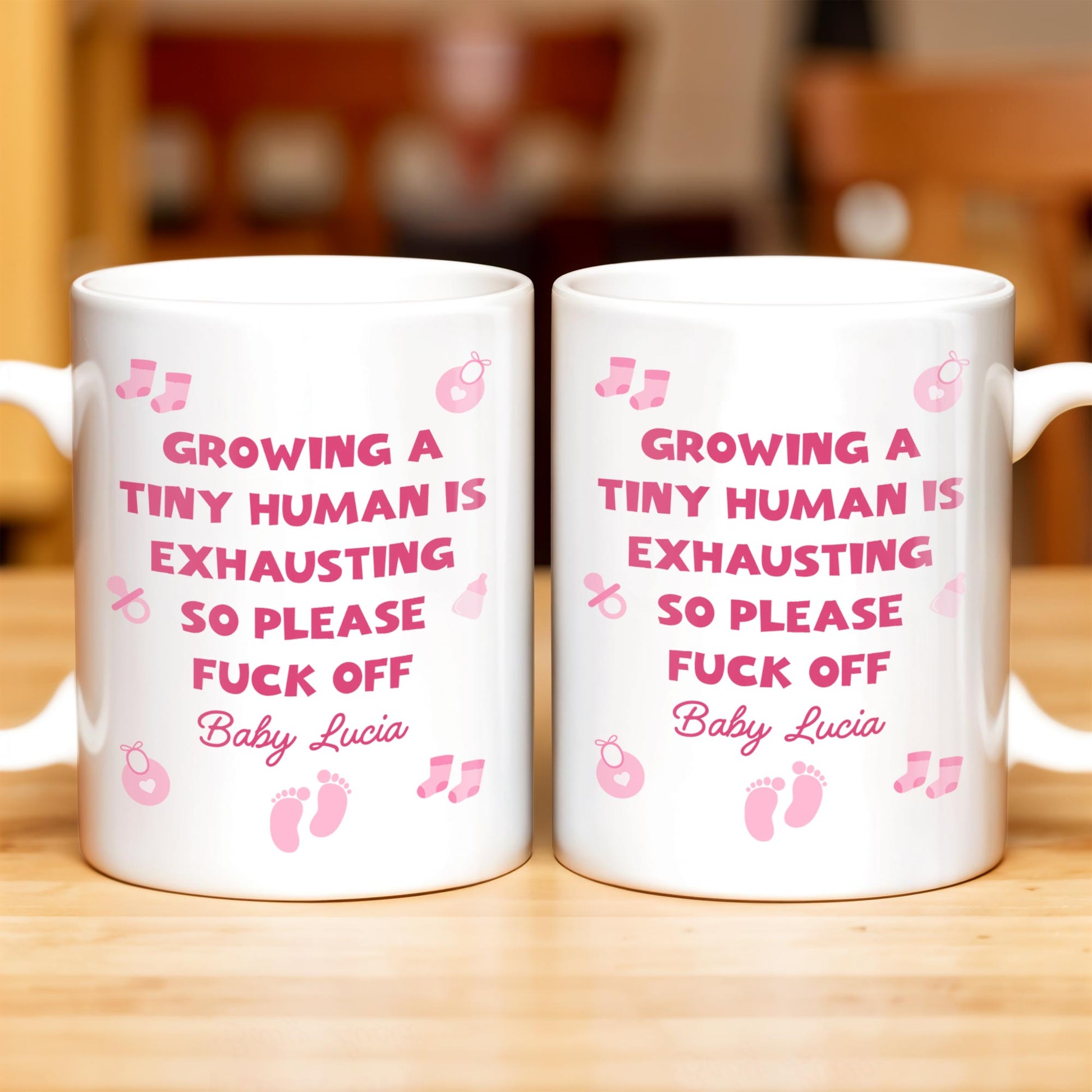 Growing A Tiny Human Is Exhausting So Please Eff Off, Baby Feet and Music Notes