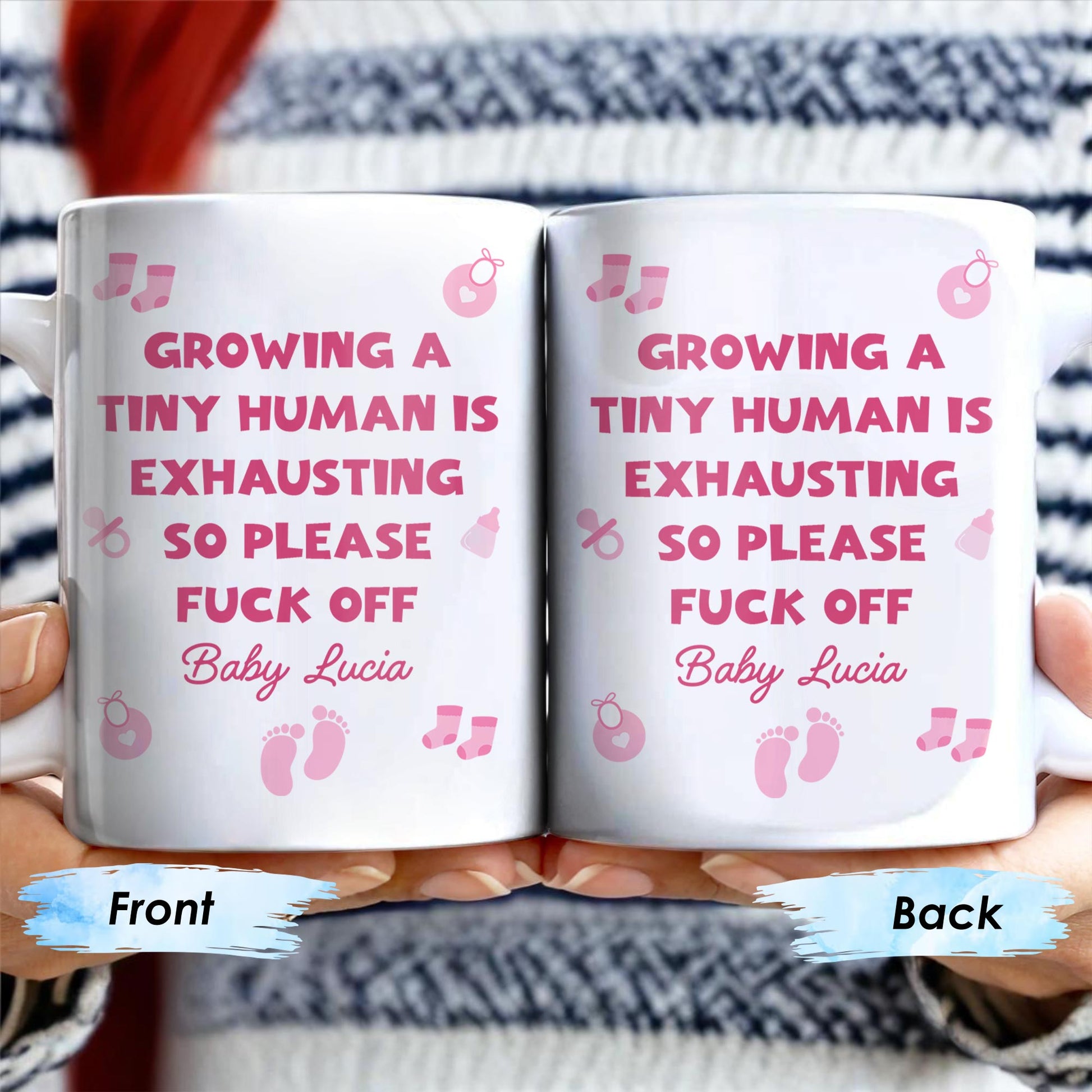 Growing A Tiny Human Is Exhausting So Please Eff Off, Baby Feet and Music Notes