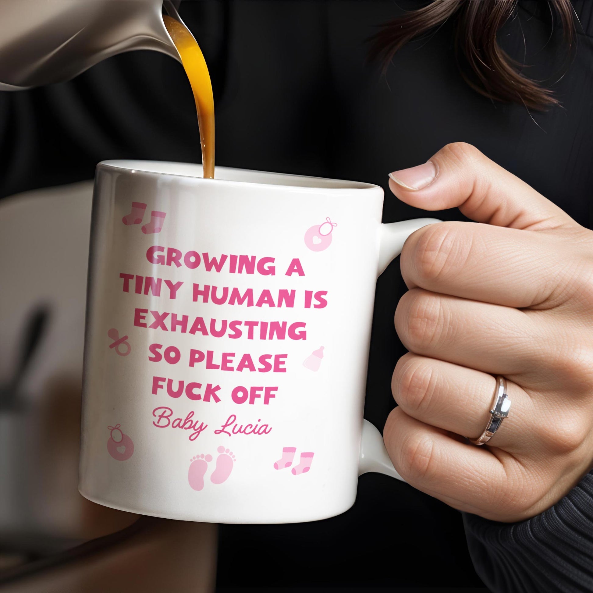 Growing A Tiny Human Is Exhausting So Please Eff Off, Baby Feet and Music Notes