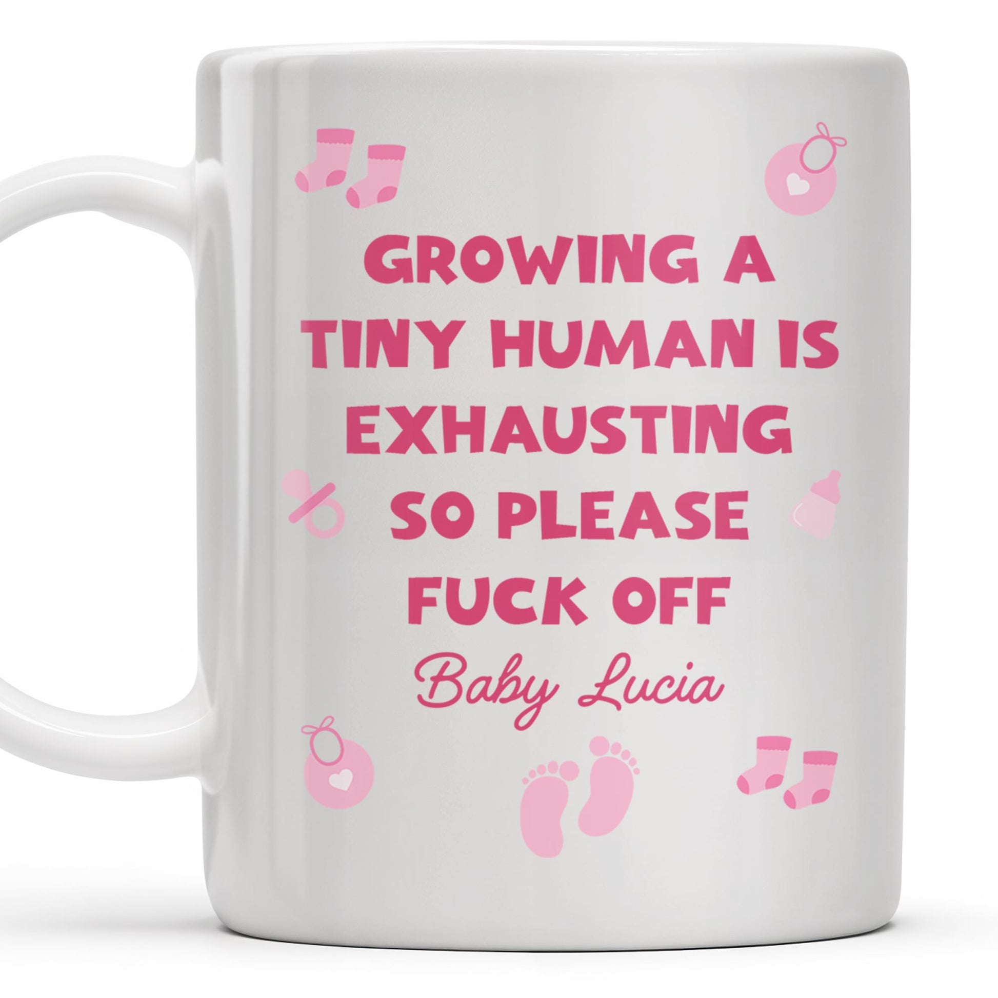 Growing A Tiny Human Is Exhausting So Please Eff Off, Baby Feet and Music Notes